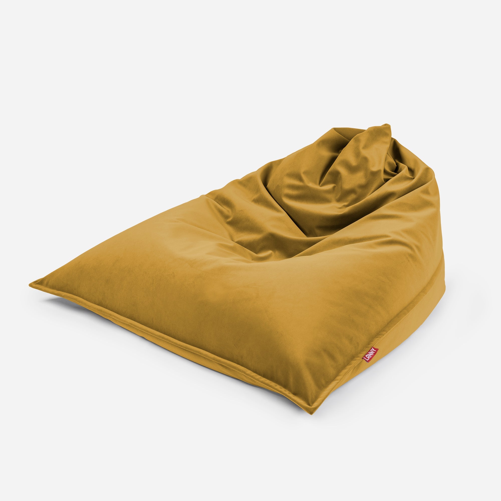 Sloppy Mini Velvet Mustard Bean bag - Lanny Beanbag - Bean Bag Chairs
