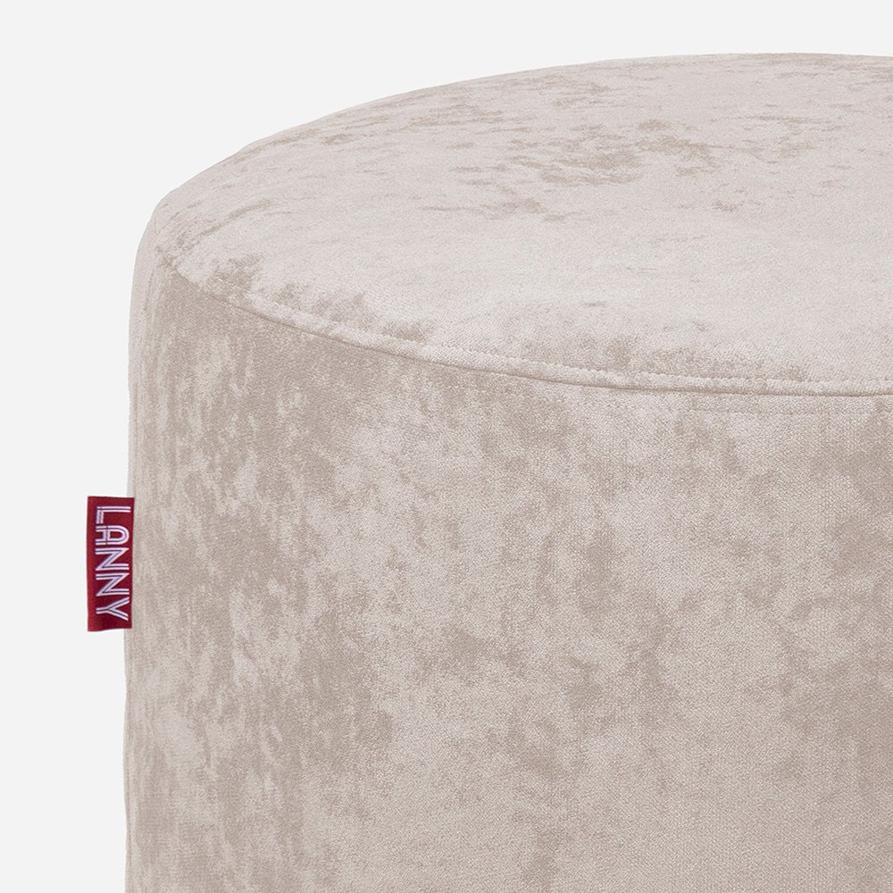 Tall Aldo Beige Pouf - Lanny Beanbag - Ottomans