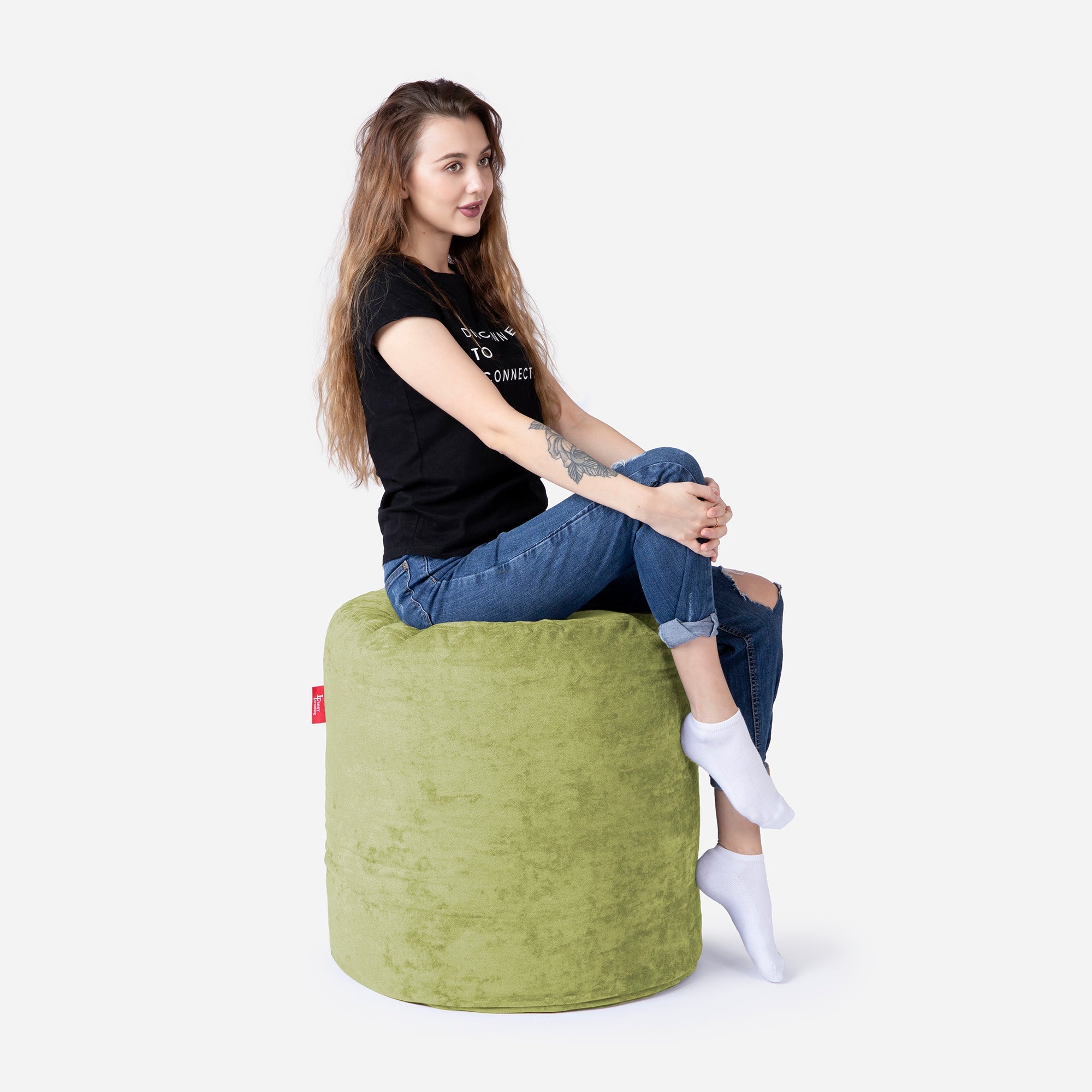 Tall Aldo Lime Pouf - Lanny Beanbag - Ottomans