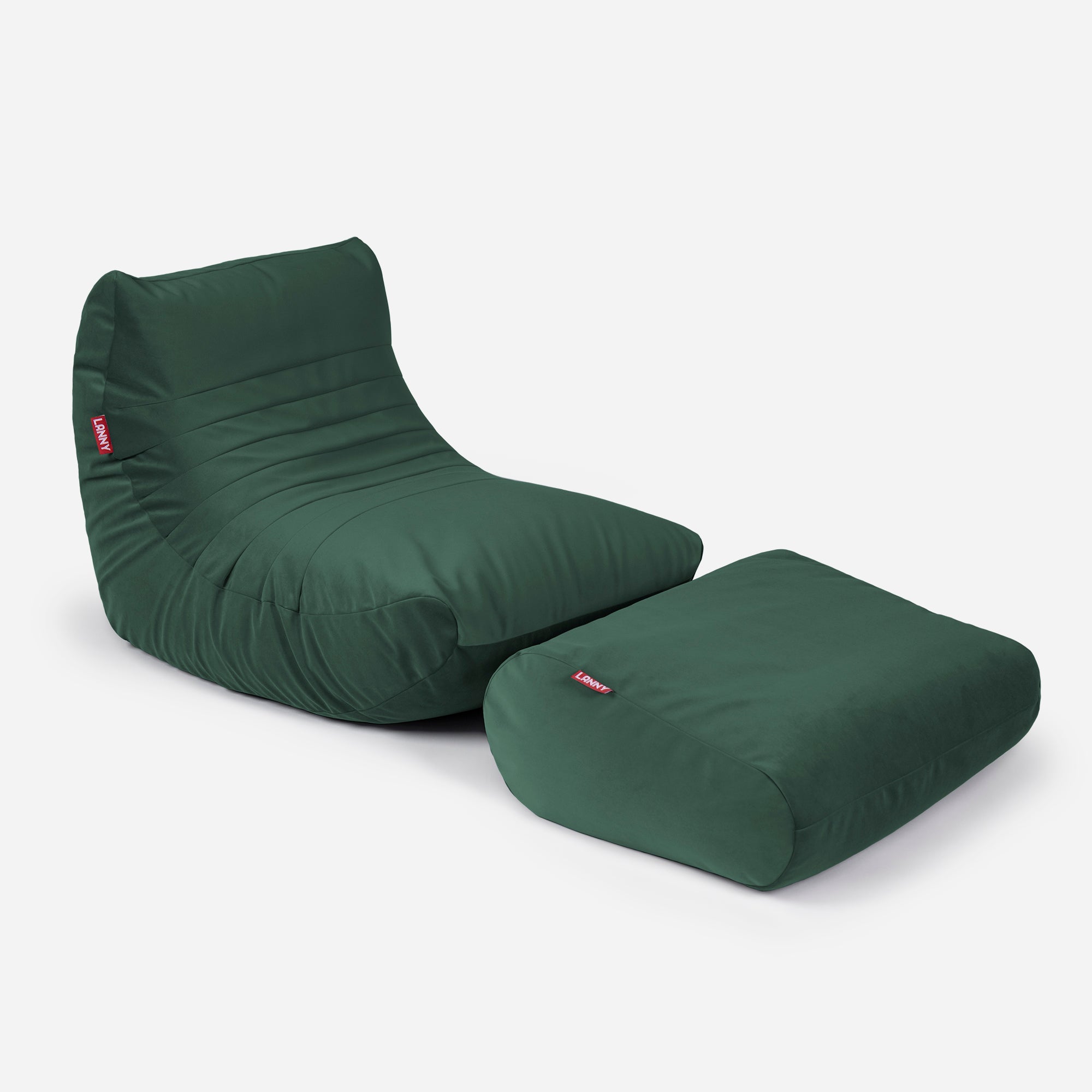 Beanbag Curvy Design Green color