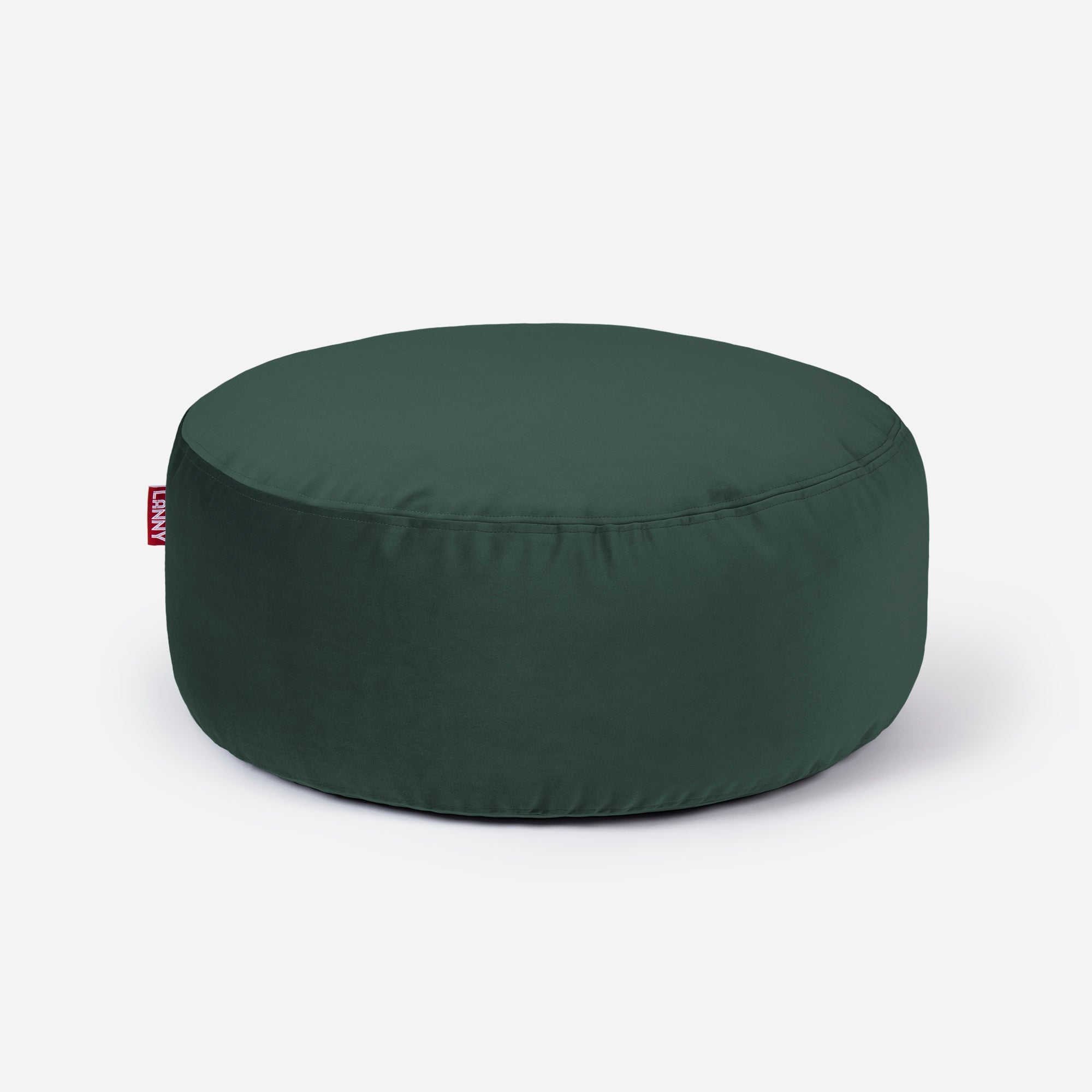 Lanny pouf made from velvet fabric in Green color