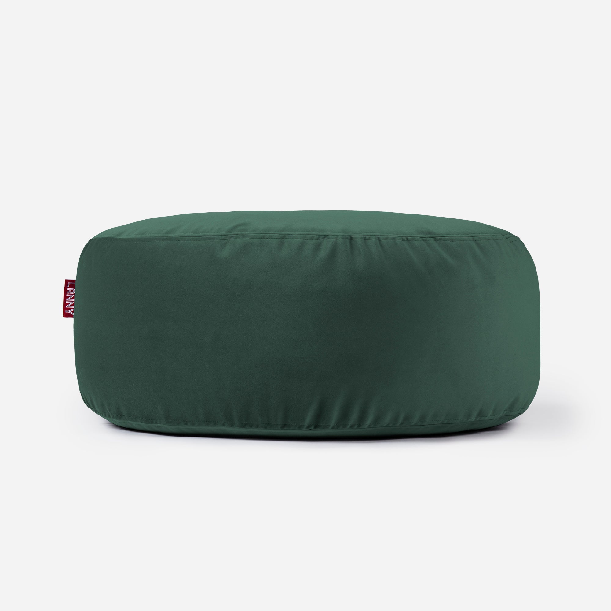 Lanny pouf made from velvet fabric in Green color