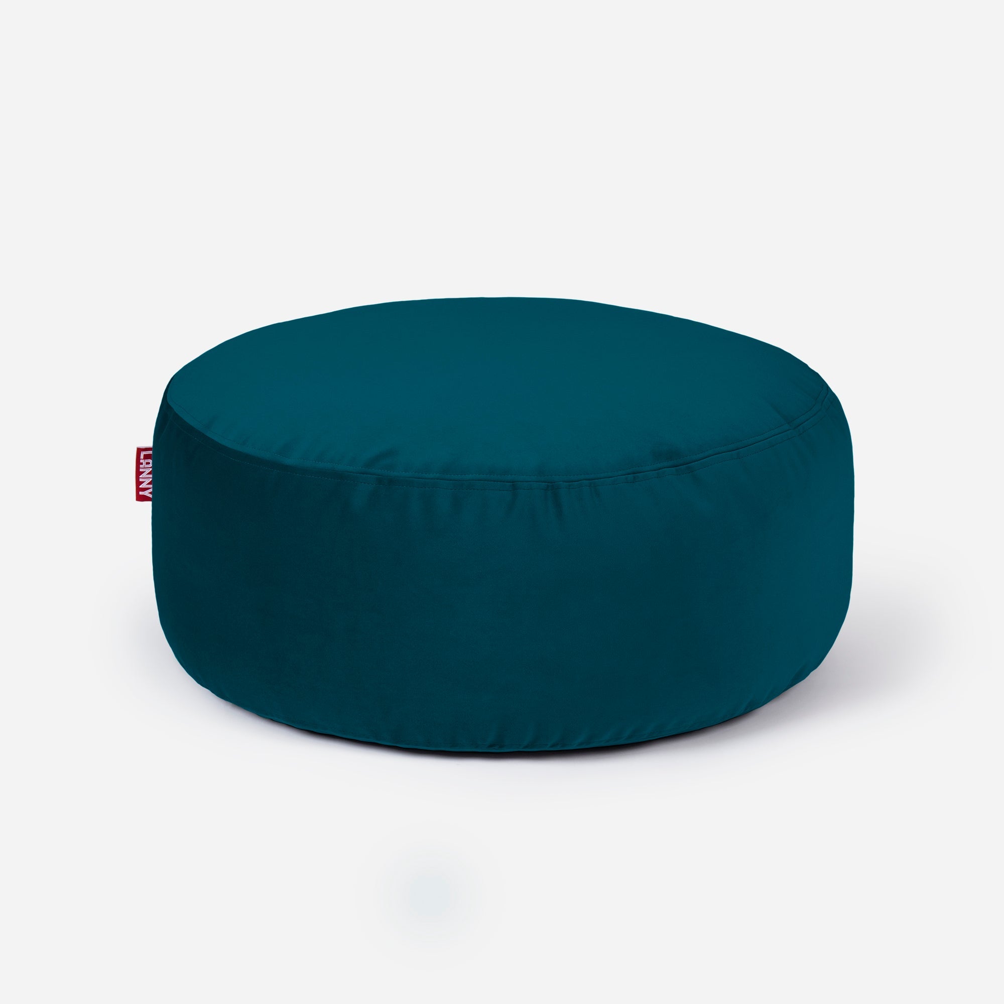 Short Velvet Aqua Pouf - Lanny Beanbag - Ottomans