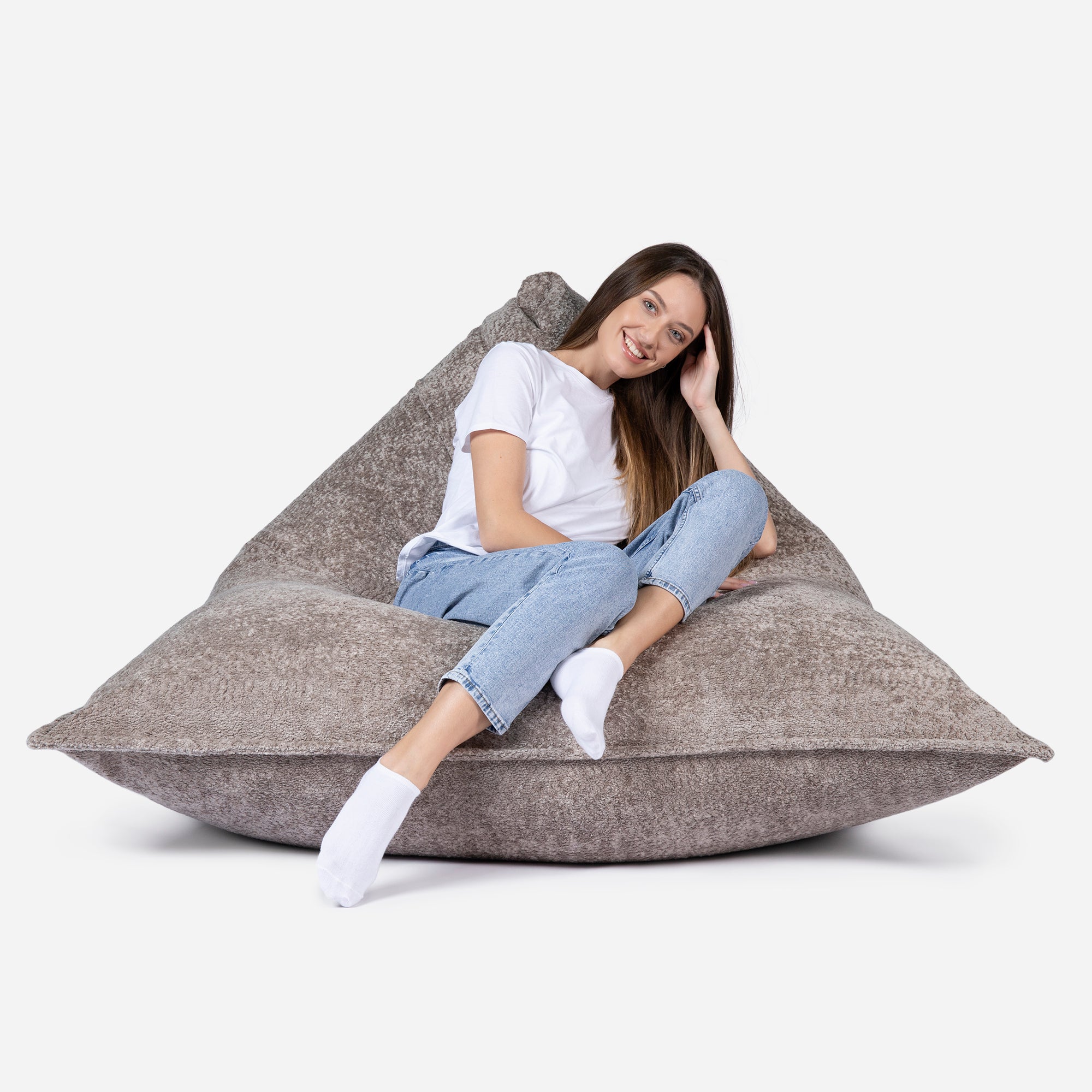 Sloppy Fluffy Brown Bean bag - Lanny Beanbag - Bean Bag Chairs