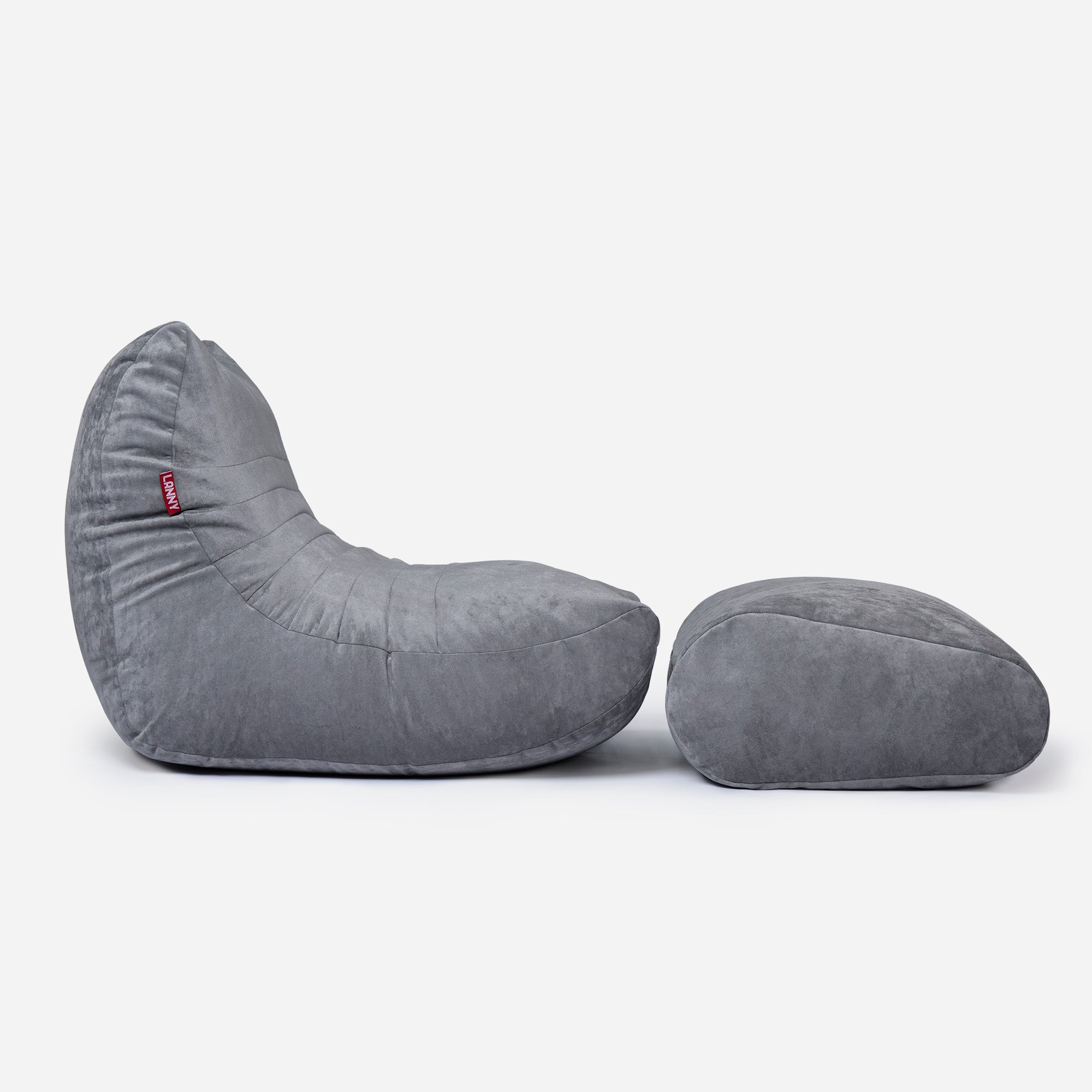 Curvy Aldo Gray Bean Bag Chair