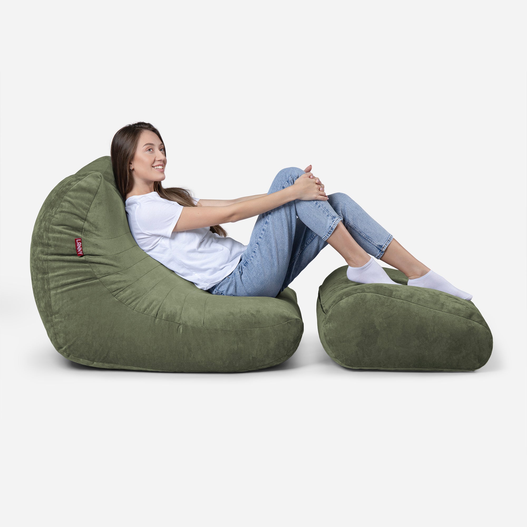 Curvy Aldo Khaki Bean Bag Chair