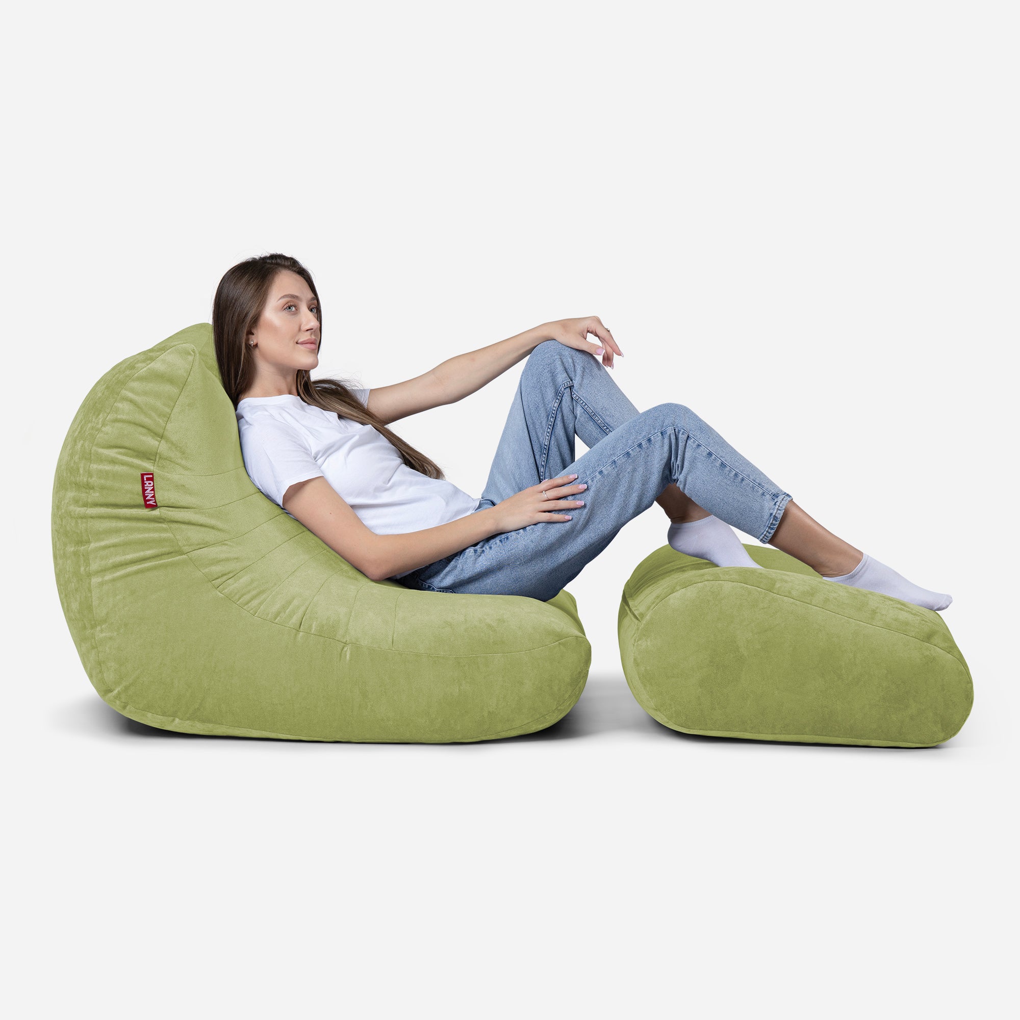 Curvy Aldo Lime Bean Bag Chair