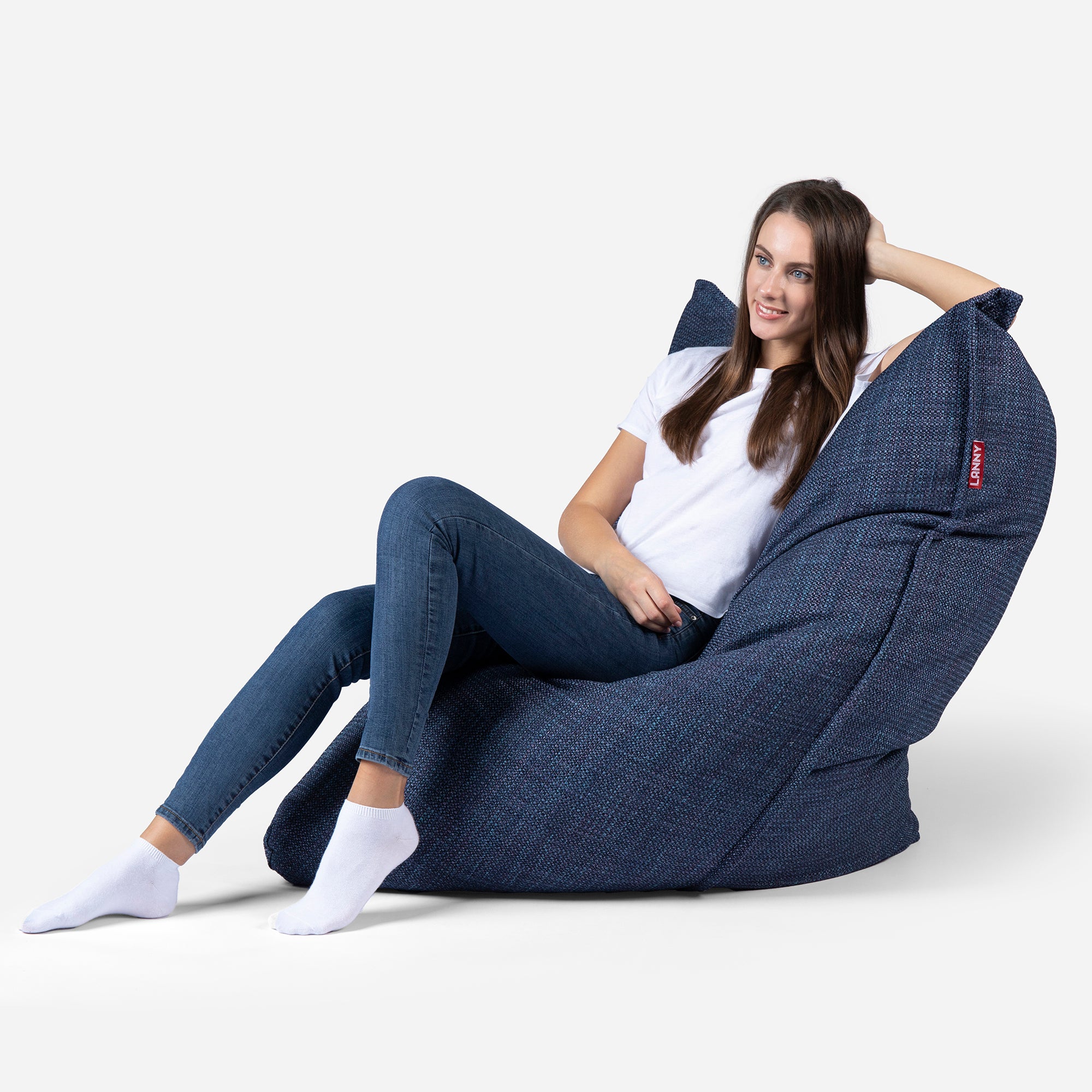 Mini Sloppy Tweed Blue Bean bag