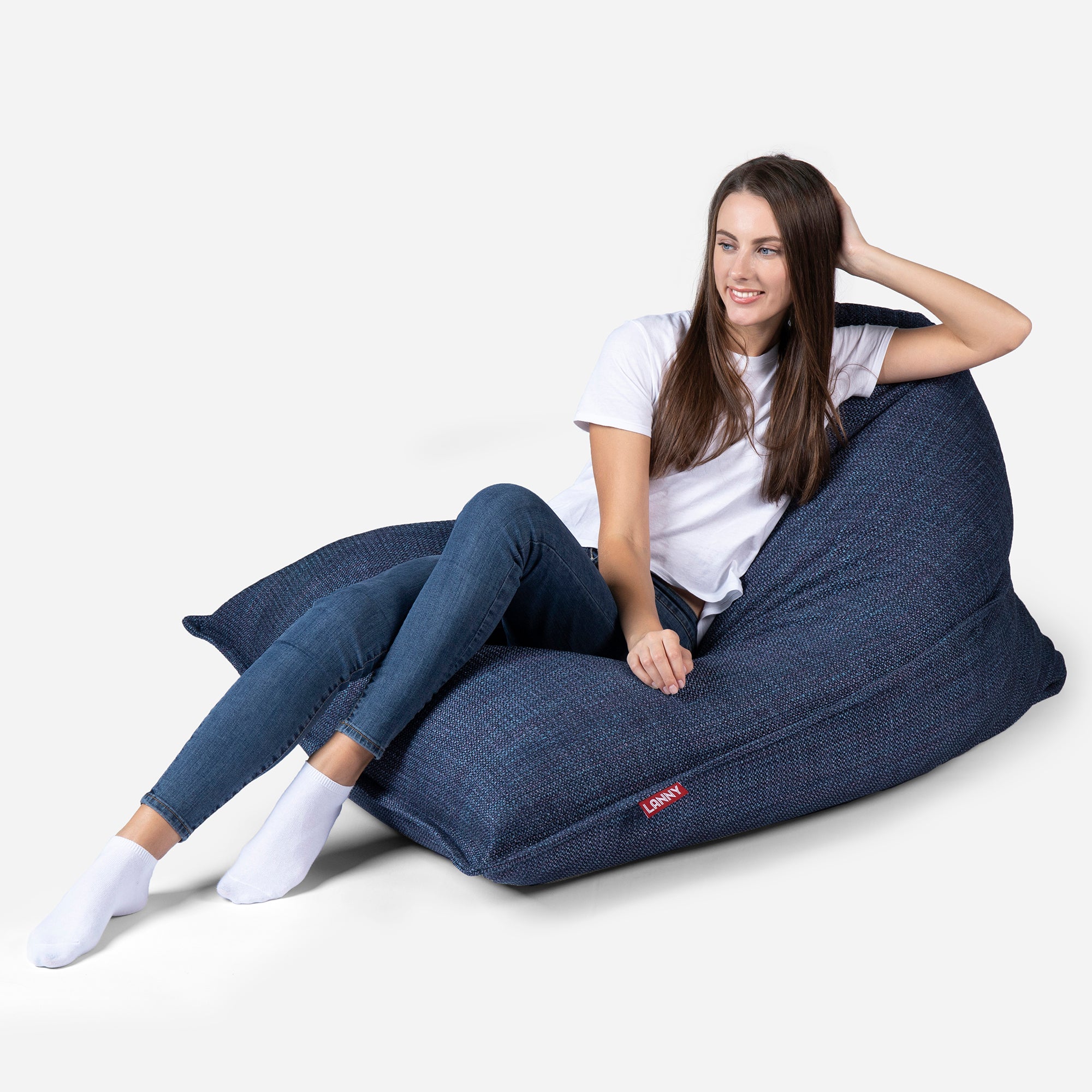 Mini Sloppy Tweed Blue Bean bag