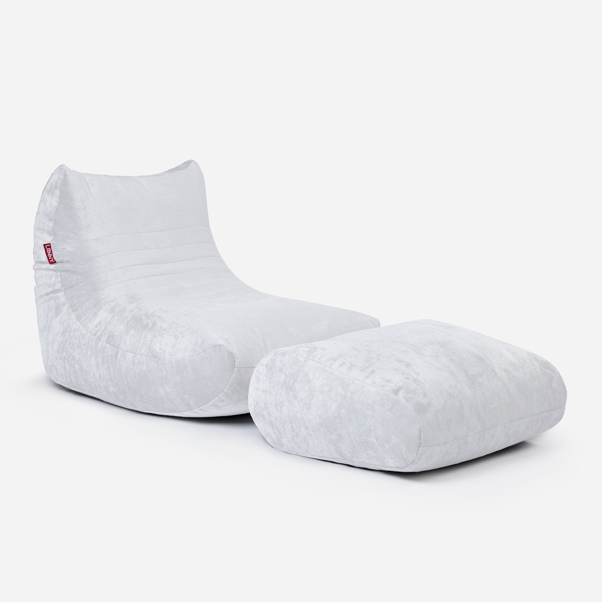 Curvy Aldo White Bean Bag Chair