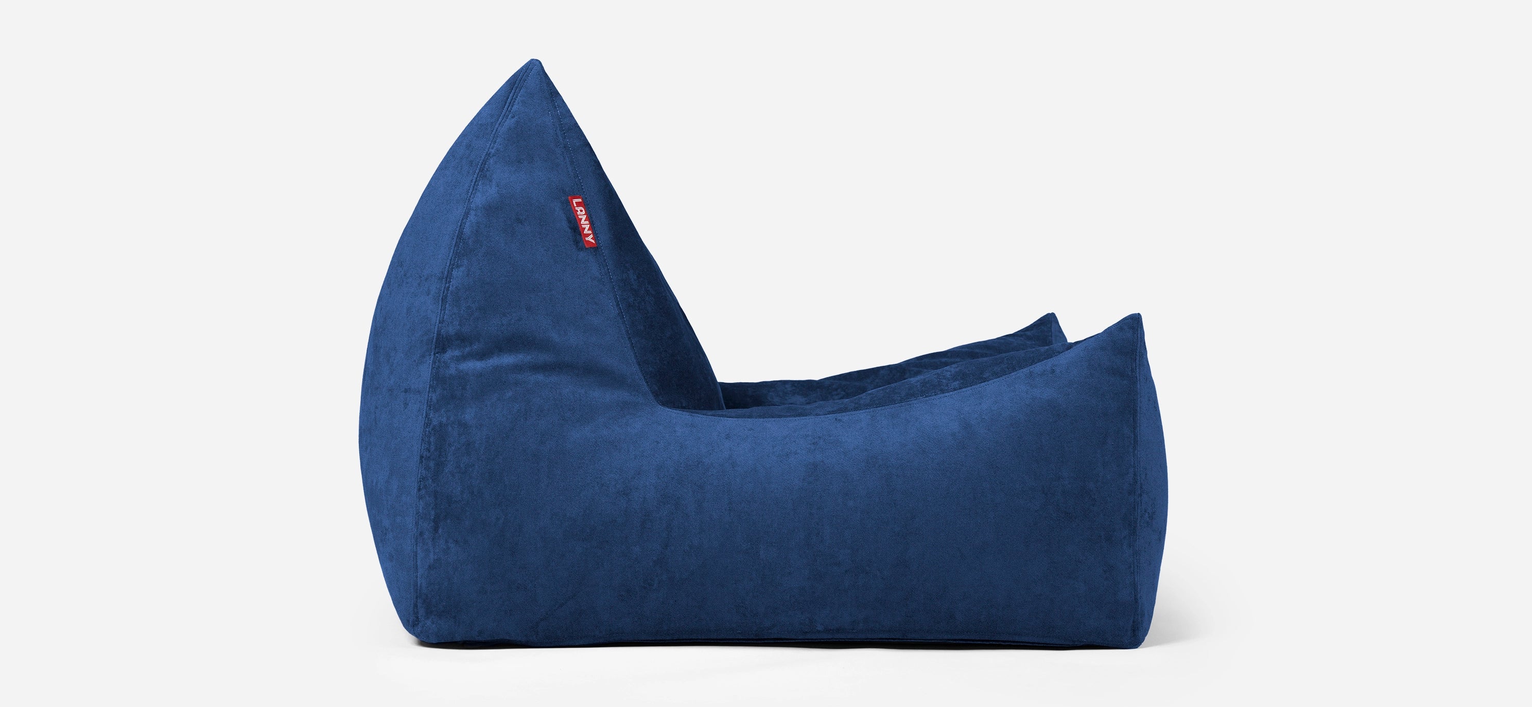 Lanny Quadro Blue bean bag chair on a white background