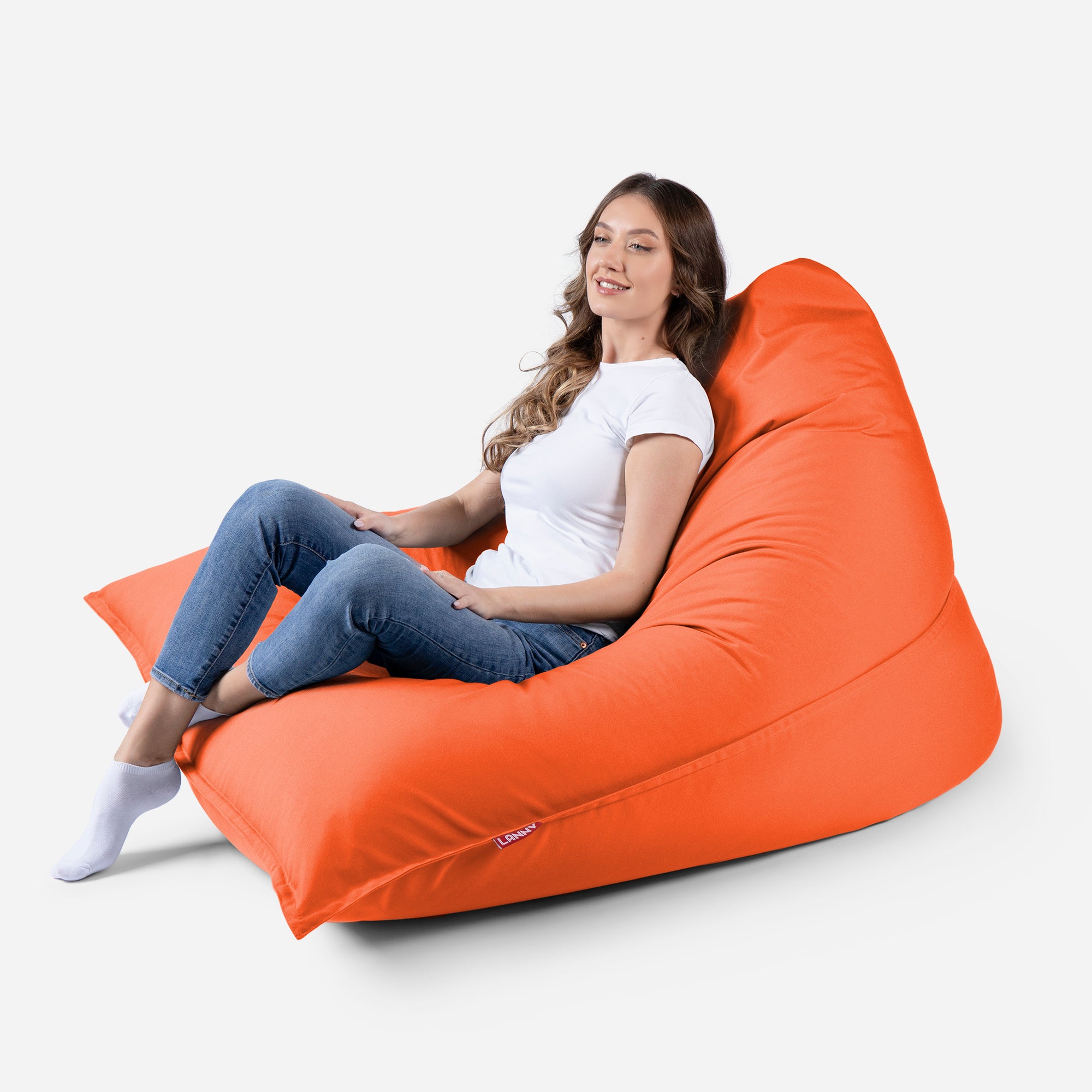 Sloppy Large Outdoor Orange Bean Bag