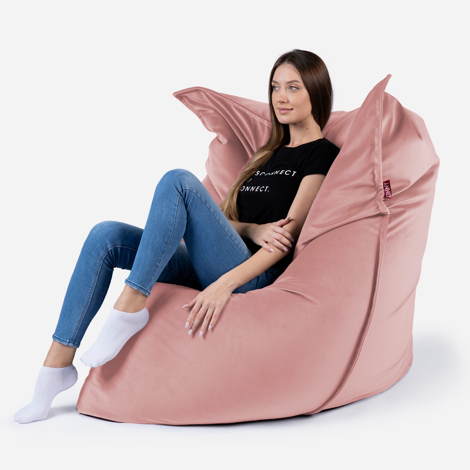 Sloppy Large Velvet Pink Bean bag