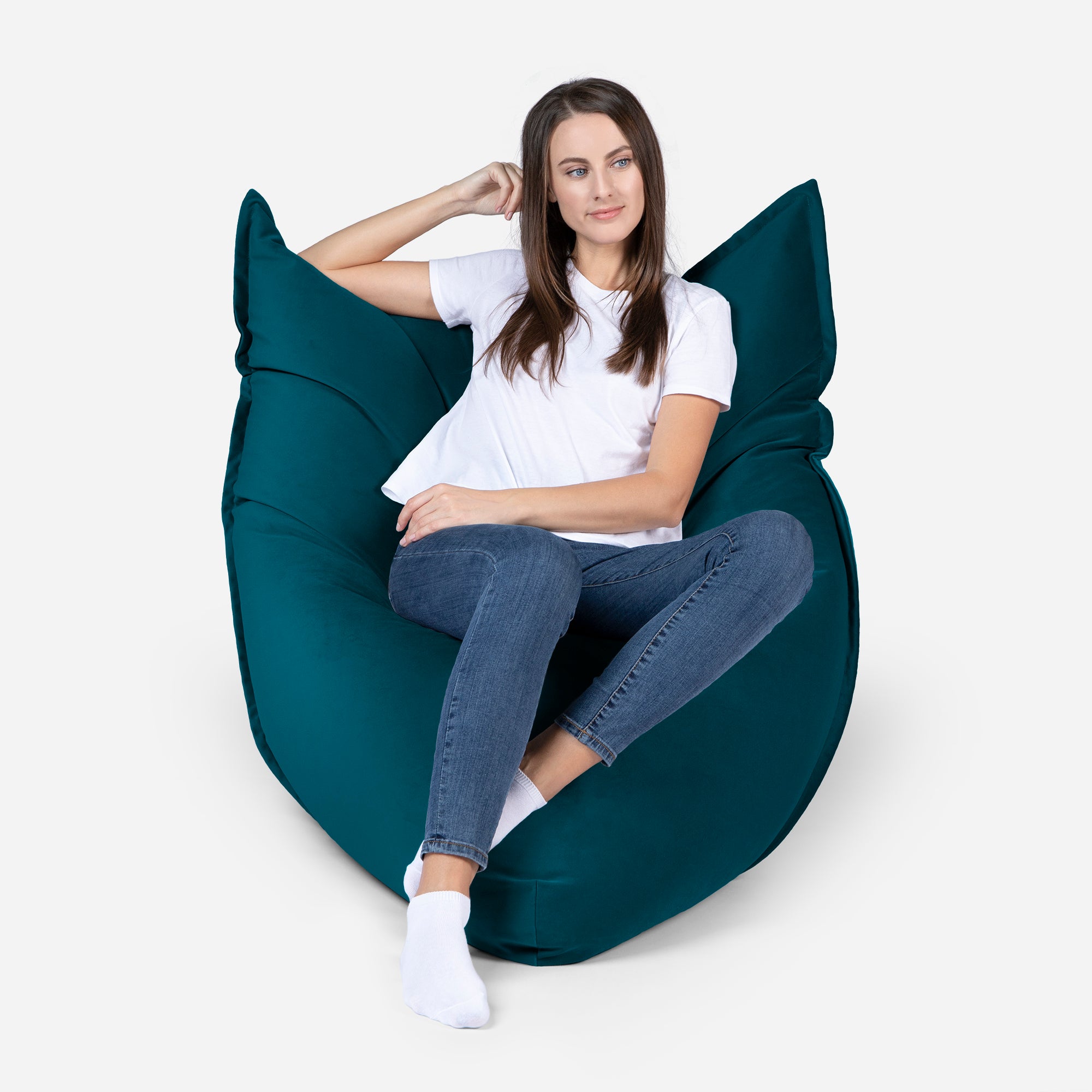 Sloppy Mini Velvet Aqua Bean bag