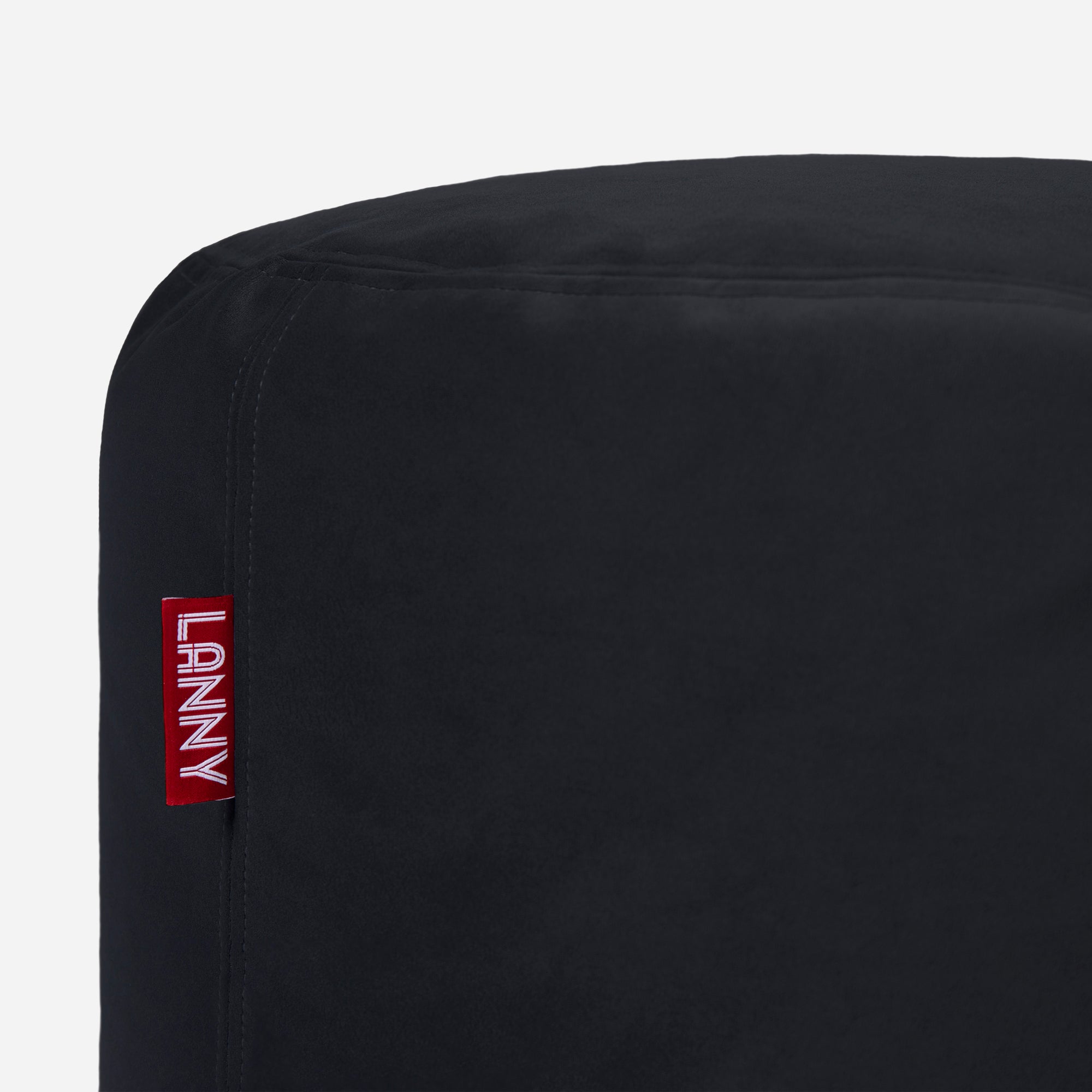 Medium Velvet Black Pouf