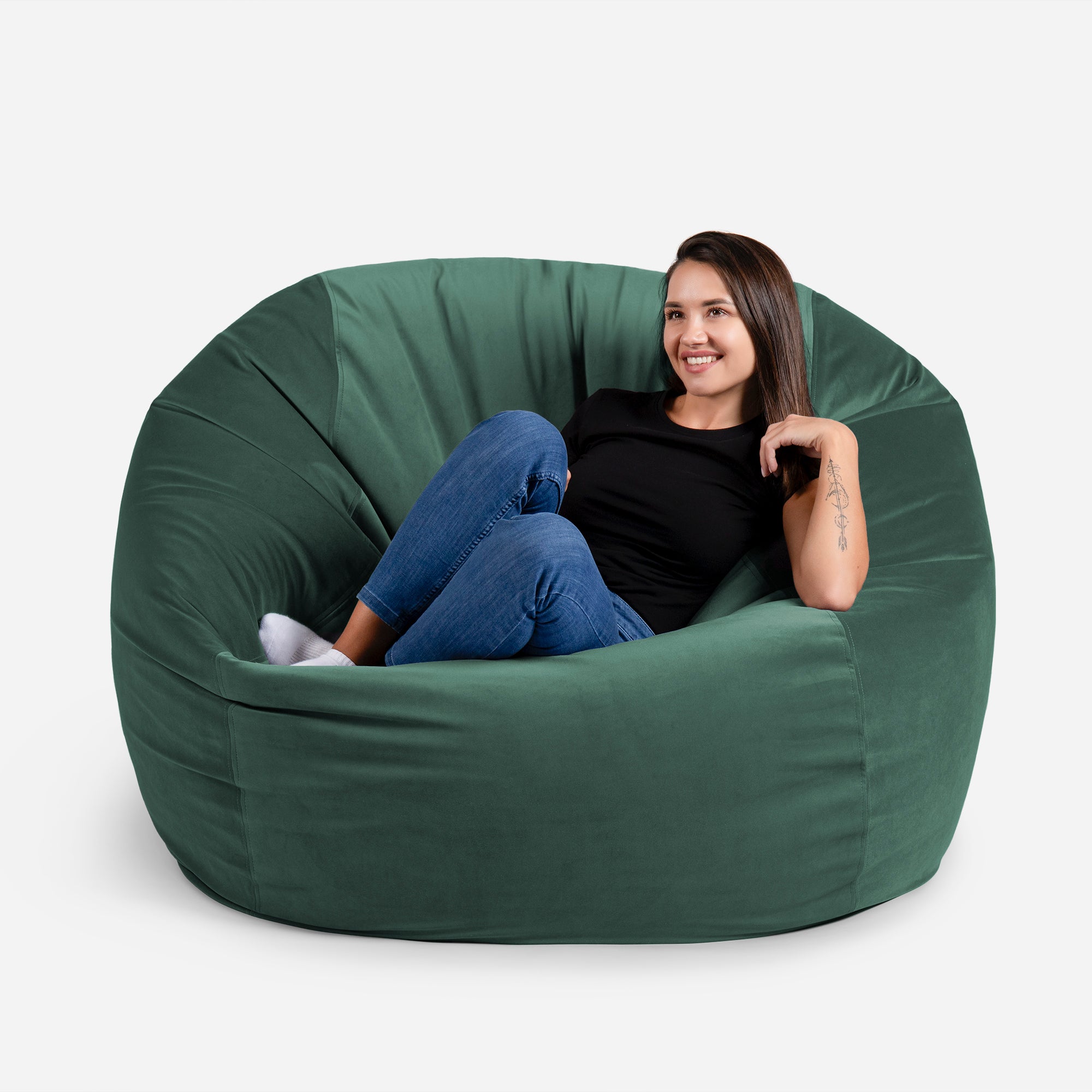 Sphere Large Velvet Green Bean bag