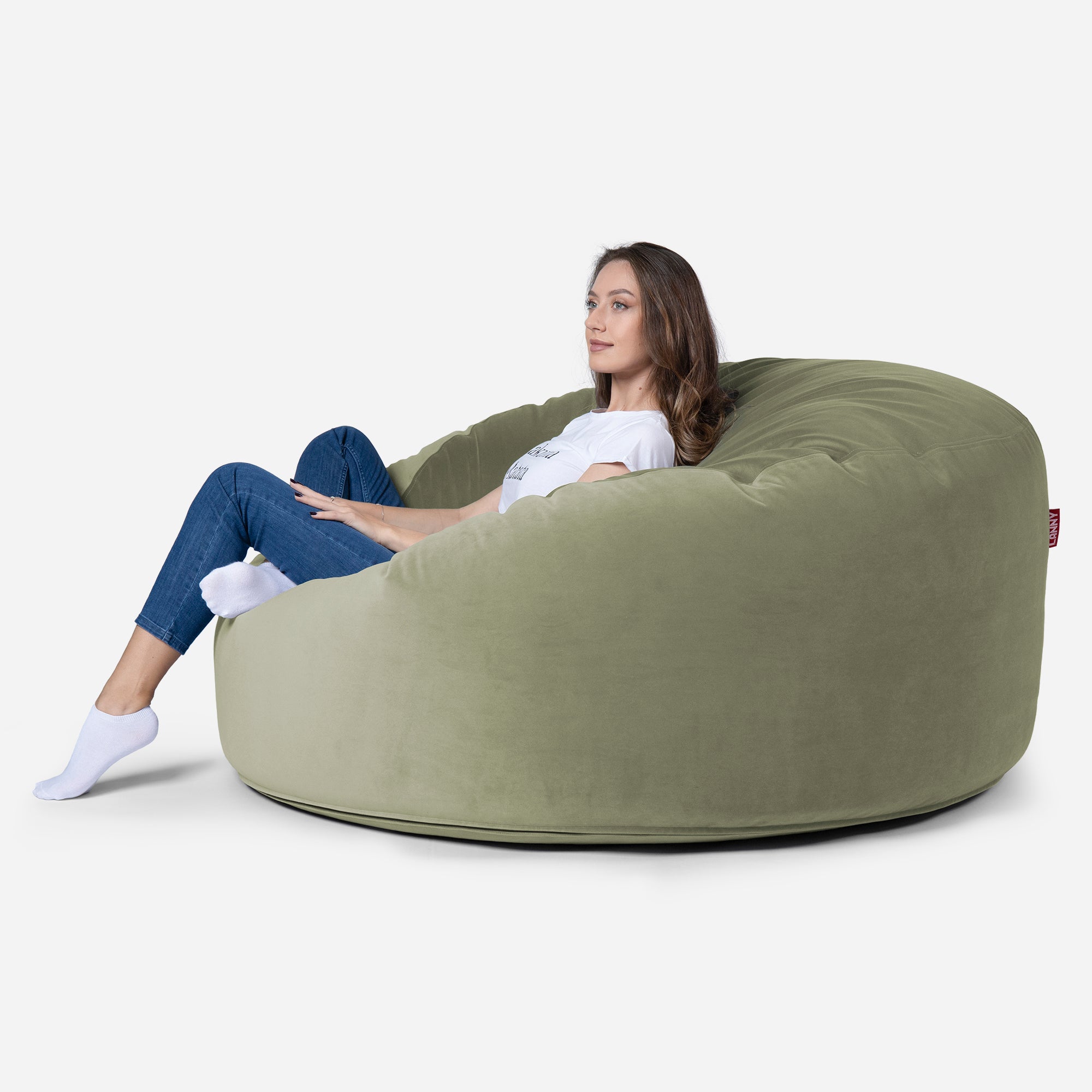 Large Original Velvet Khaki Bean Bag