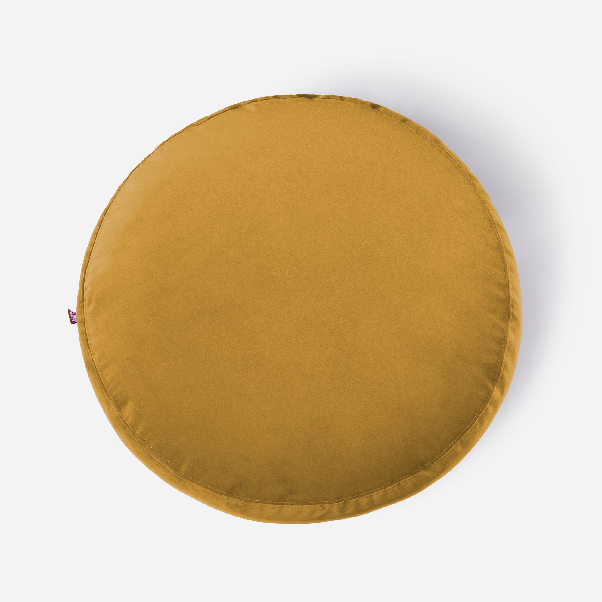 Medium Velvet Mustard Pouf