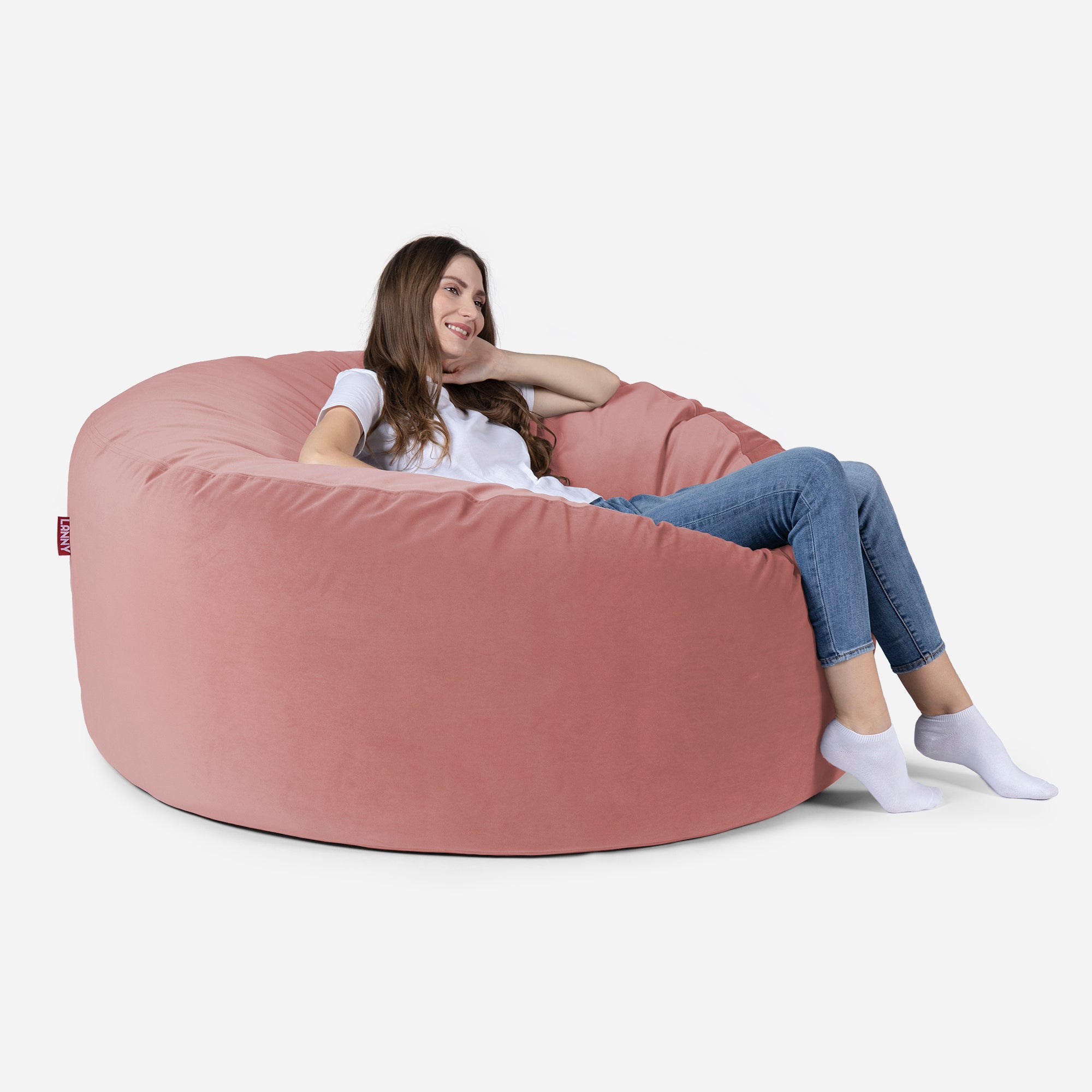 Large Original Velvet Pink Bean bag