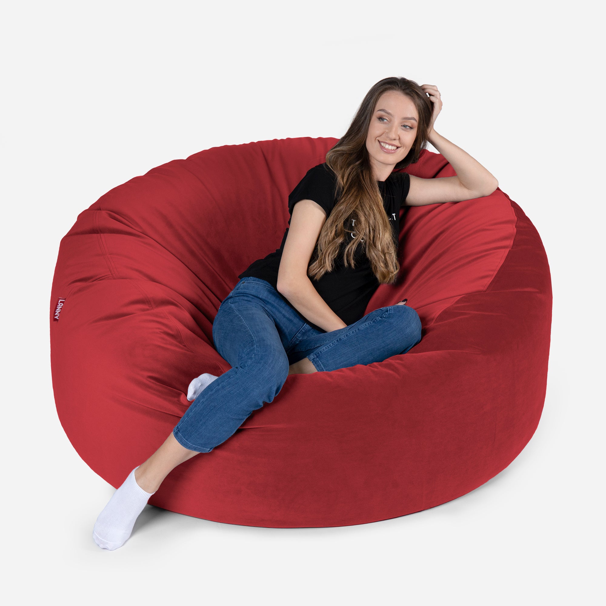 Original Large Velvet Red Bean bag