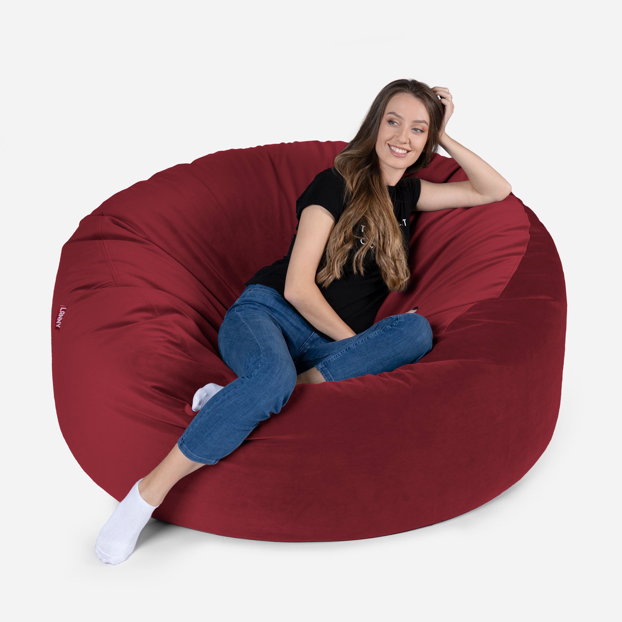 Original Large Velvet Red Bean bag