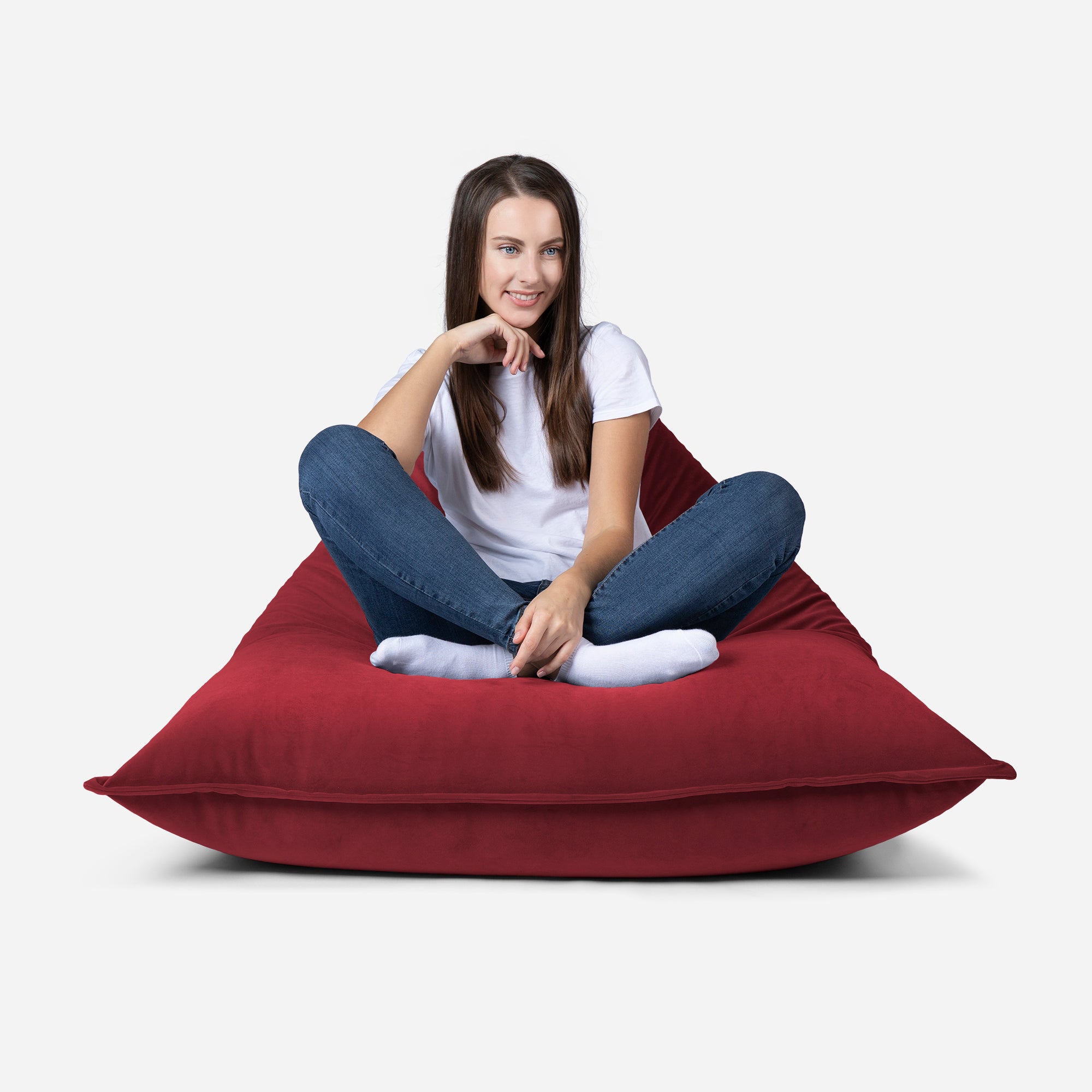 Mini Sloppy Velvet Red Bean bag