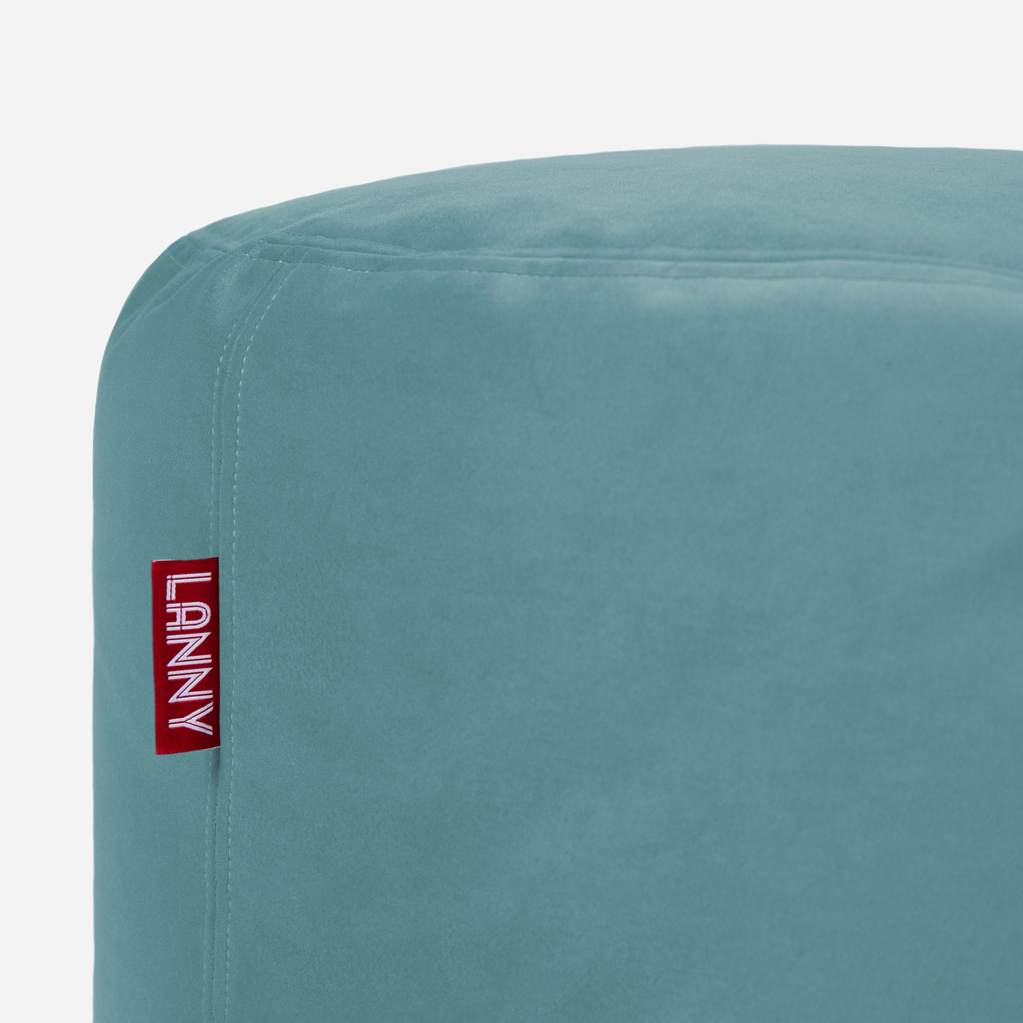 Short Velvet Turquoise Pouf