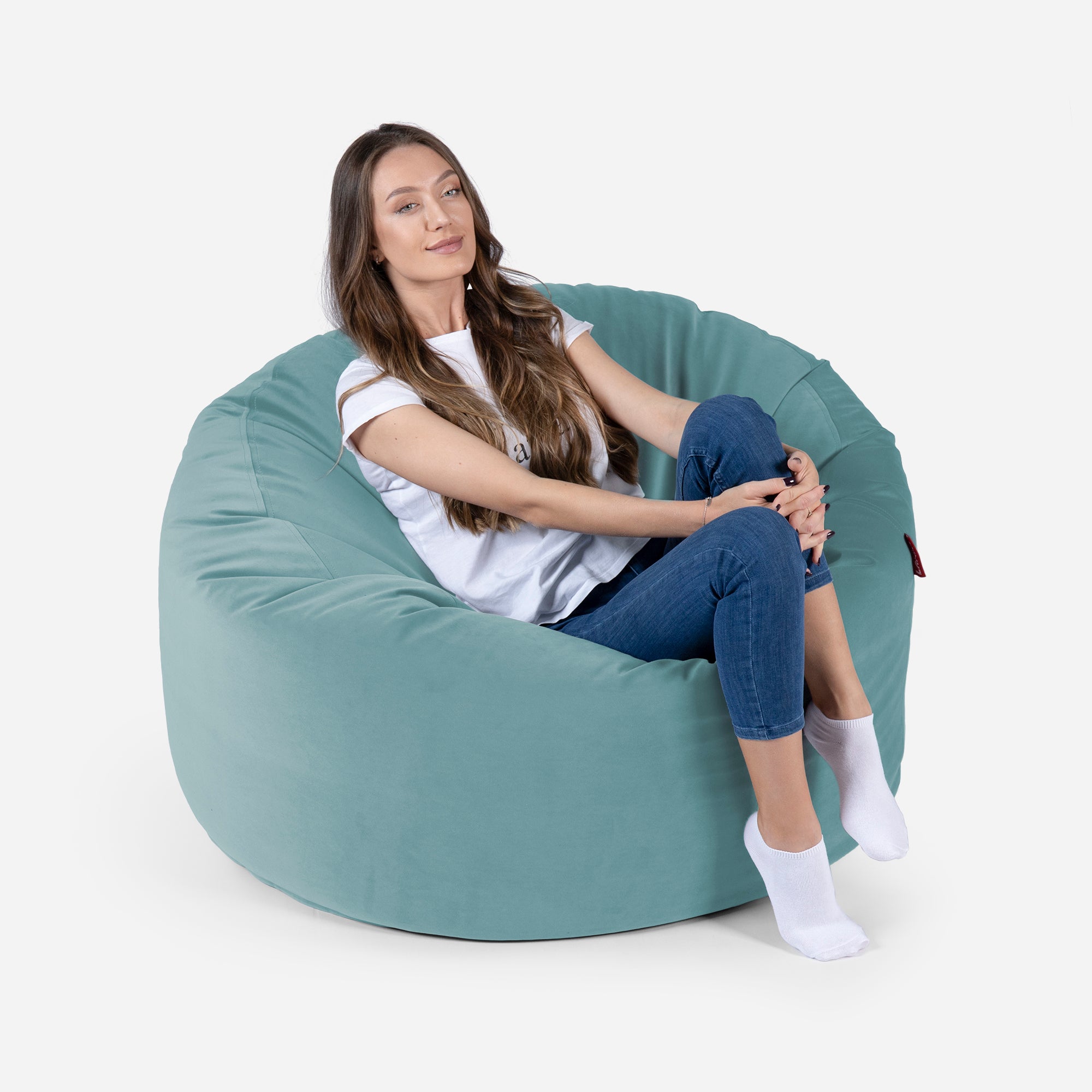 Medium Original Velvet Turquoise Bean bag