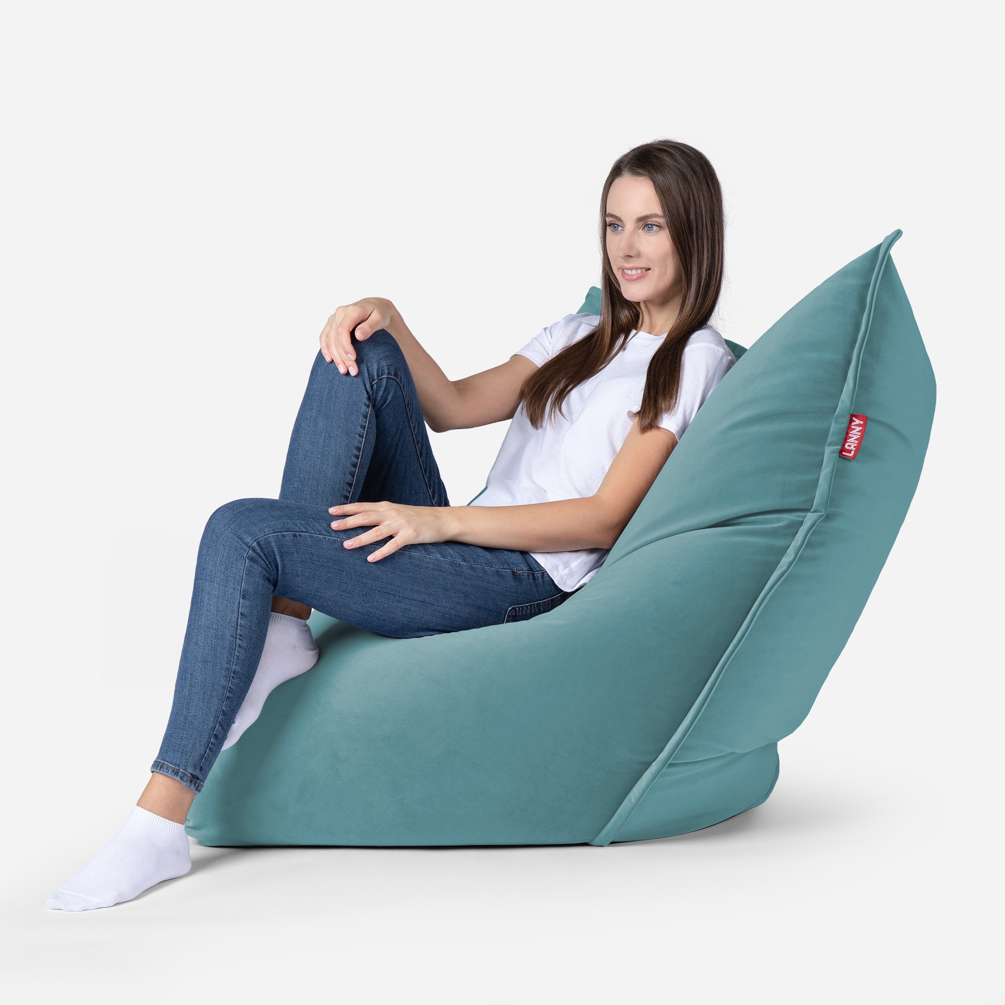 Sloppy Mini Velvet Turquoise Bean bag