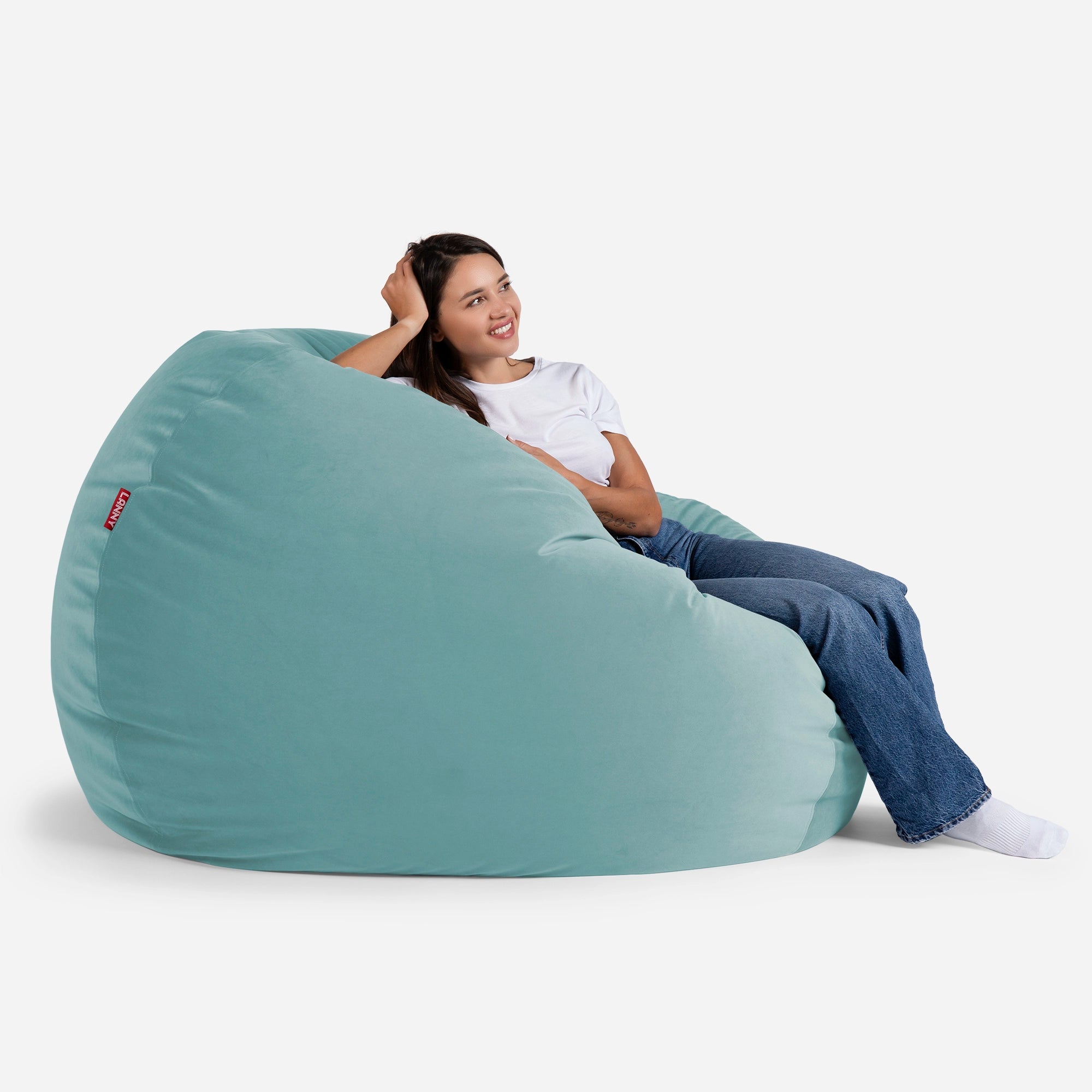Sphere Large Velvet Turquoise Bean bag