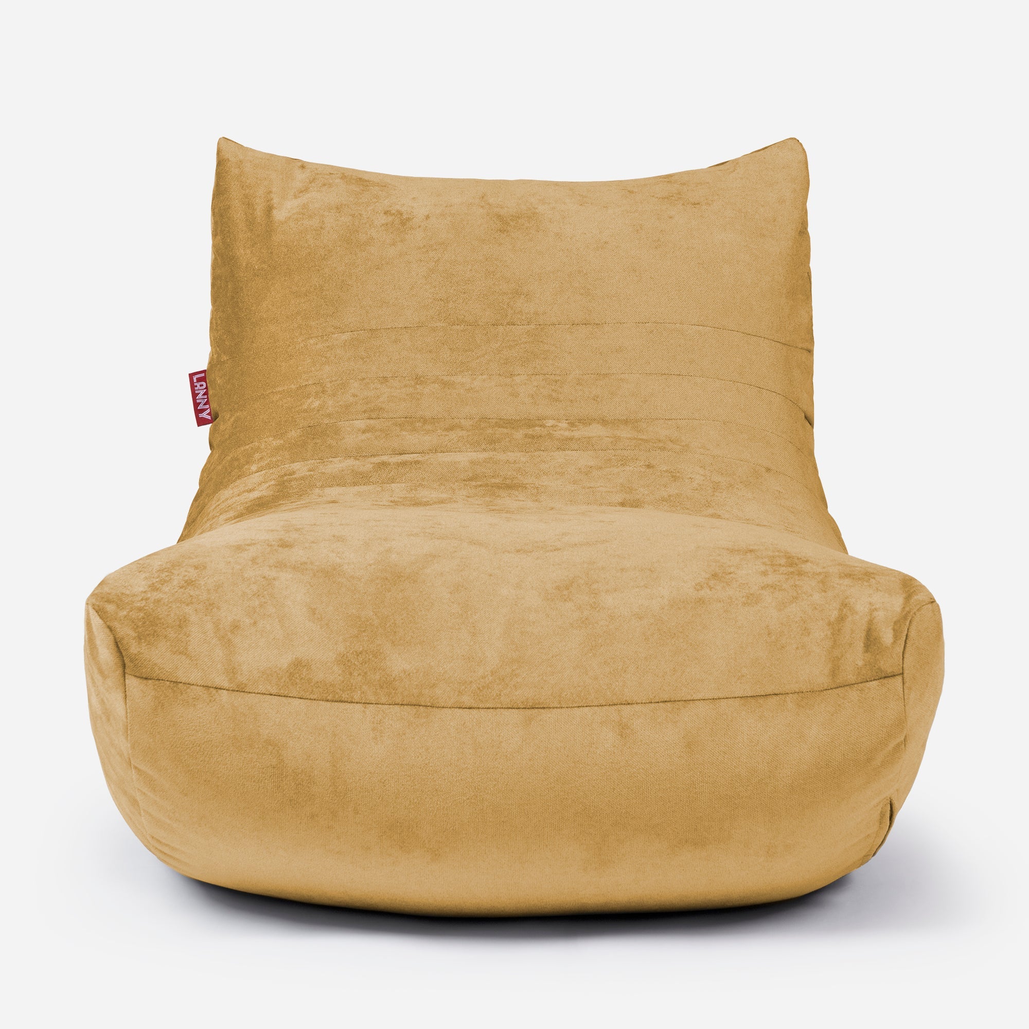 Curvy Aldo Mustard Bean Bag Chair & Footrest Set - Lanny Beanbag - Bean Bag Chairs