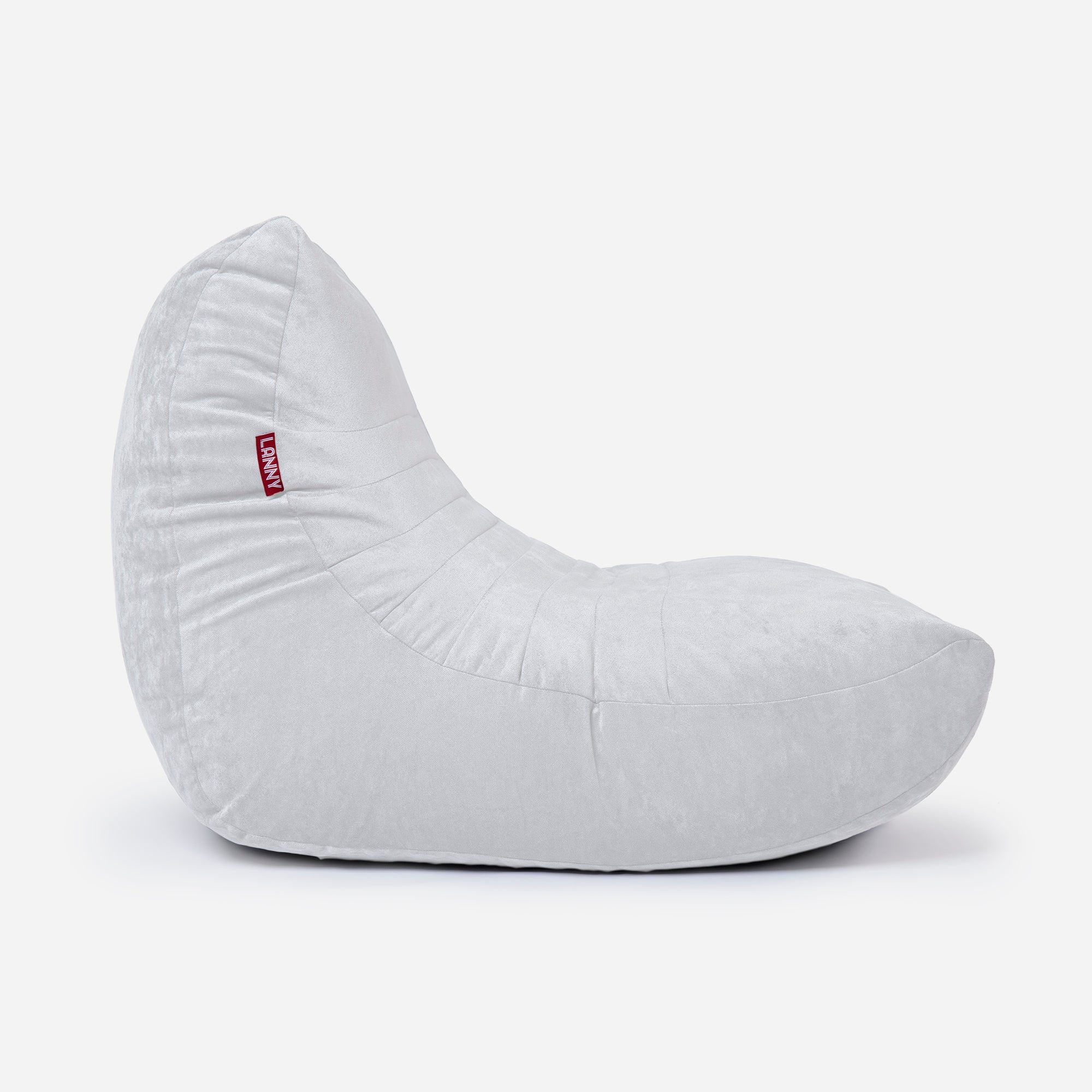 Curvy Aldo White Bean Bag Chair & Footrest Set - Lanny Beanbag - Bean Bag Chairs