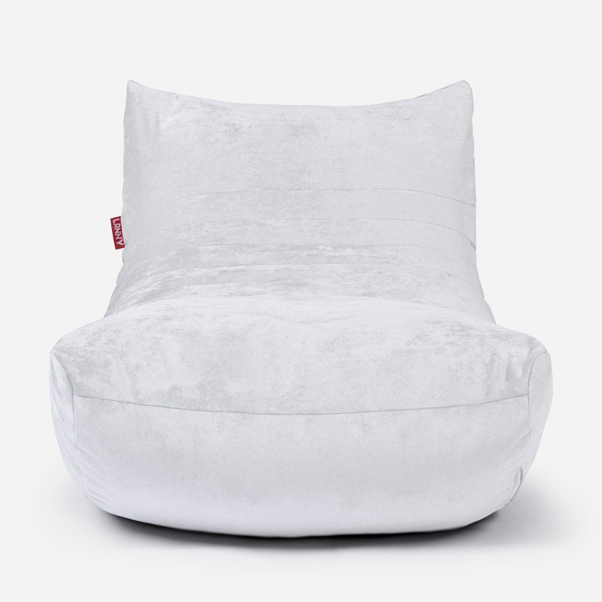 Curvy Aldo White Bean Bag Chair & Footrest Set - Lanny Beanbag - Bean Bag Chairs