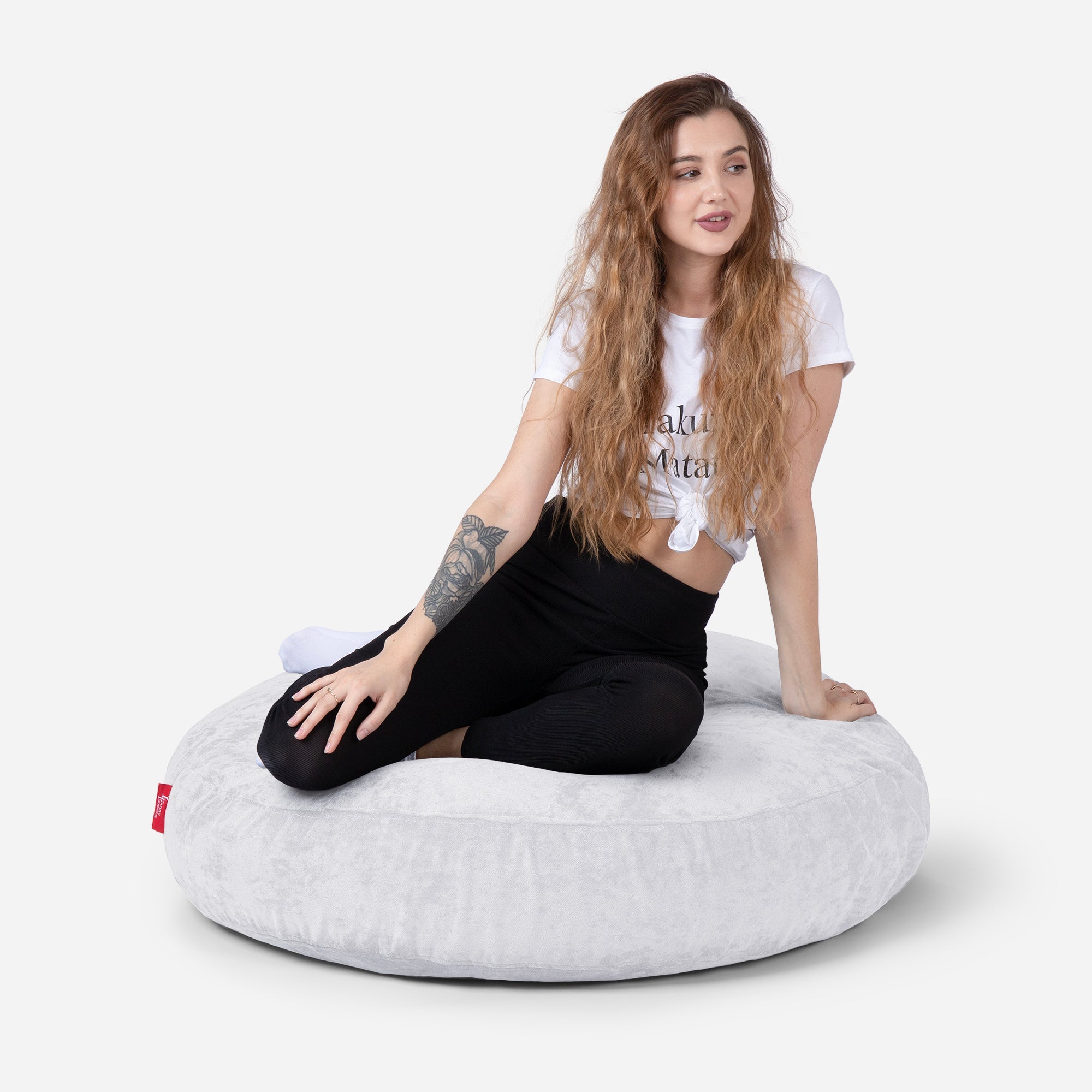 Floor Aldo White Pouf - Lanny Beanbag - Ottomans
