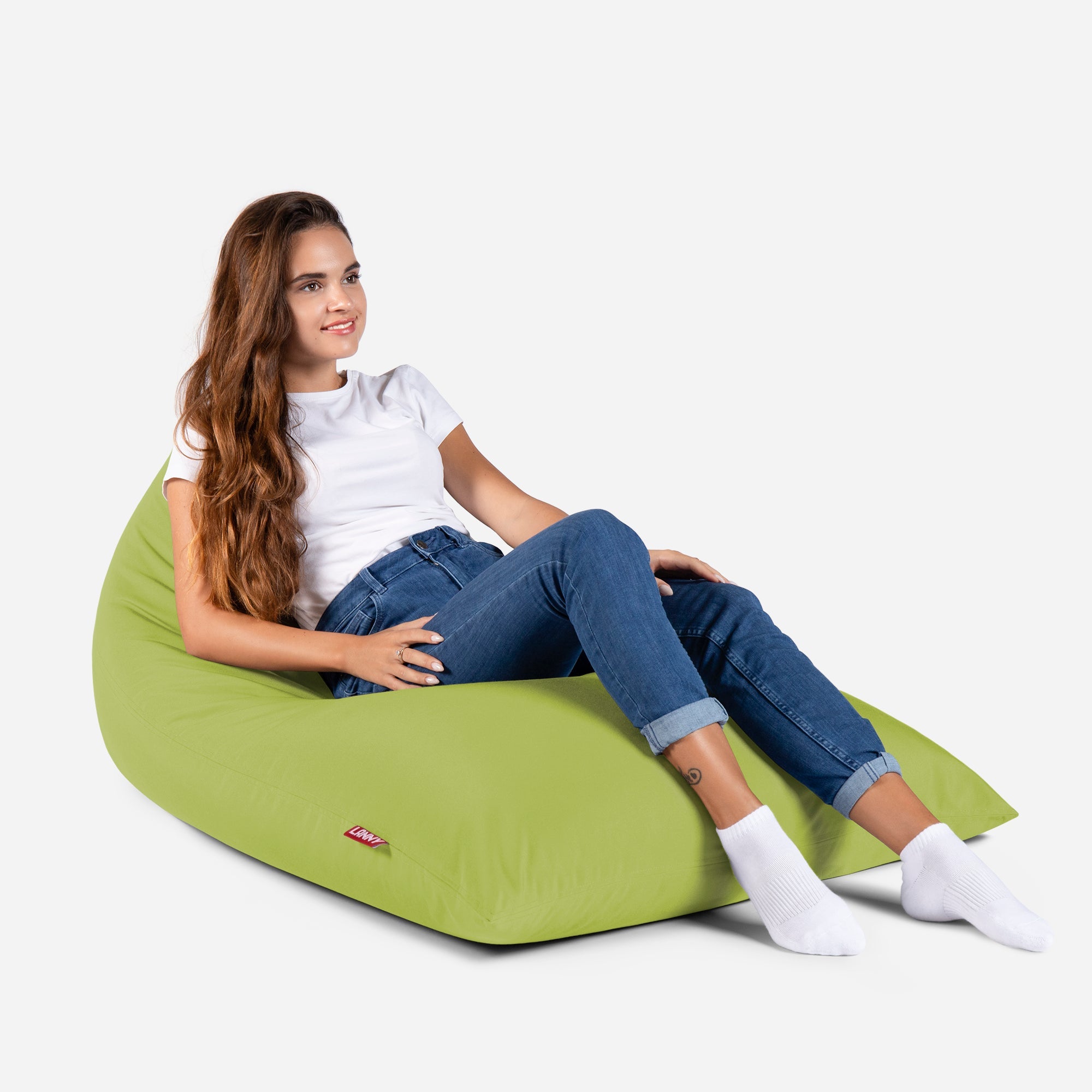 Lanny Solid Tone Outdoor Slim Bean Bag - Fresh Green - Lanny Beanbag - Bean Bag Chairs