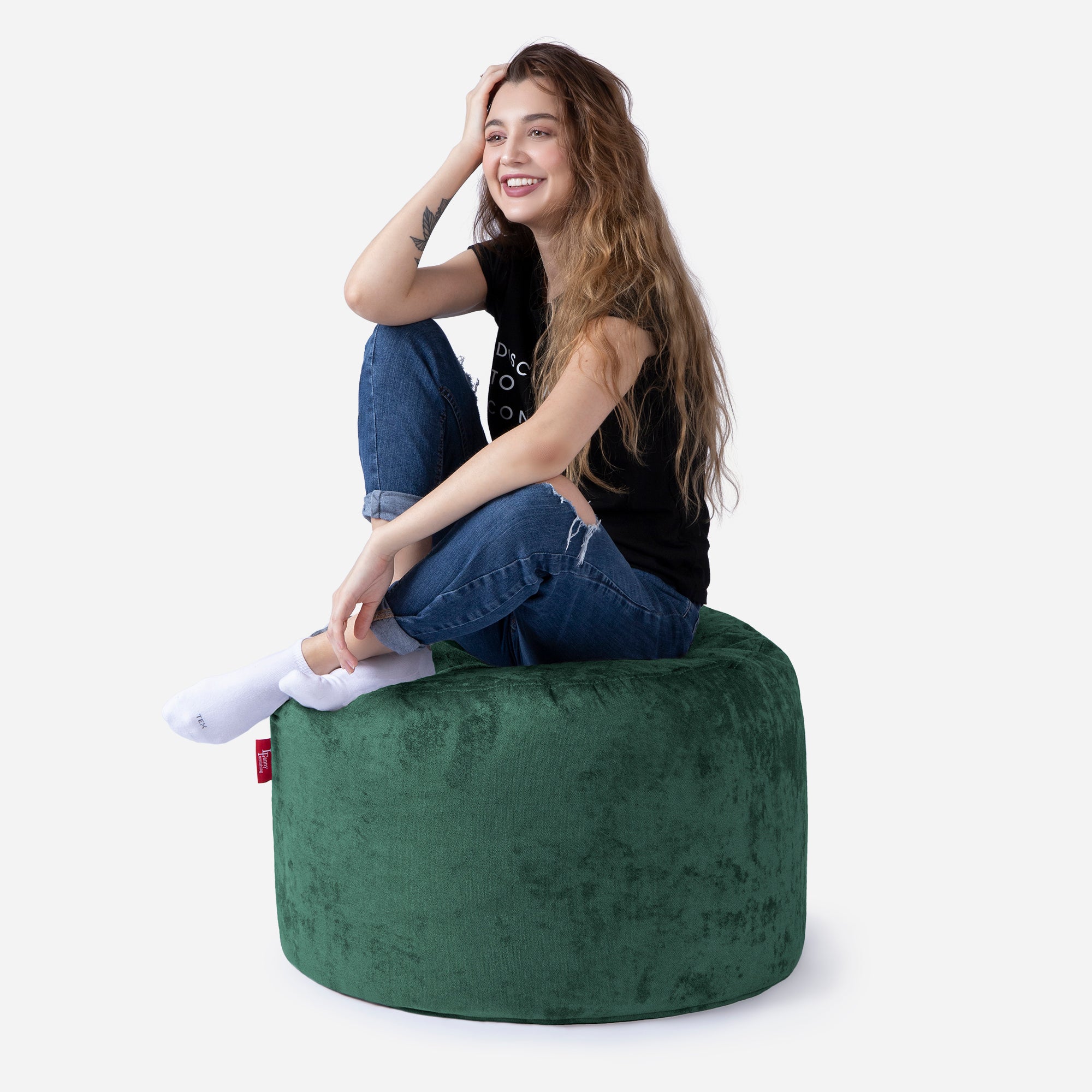 Medium Aldo Green Pouf - Lanny Beanbag - Ottomans