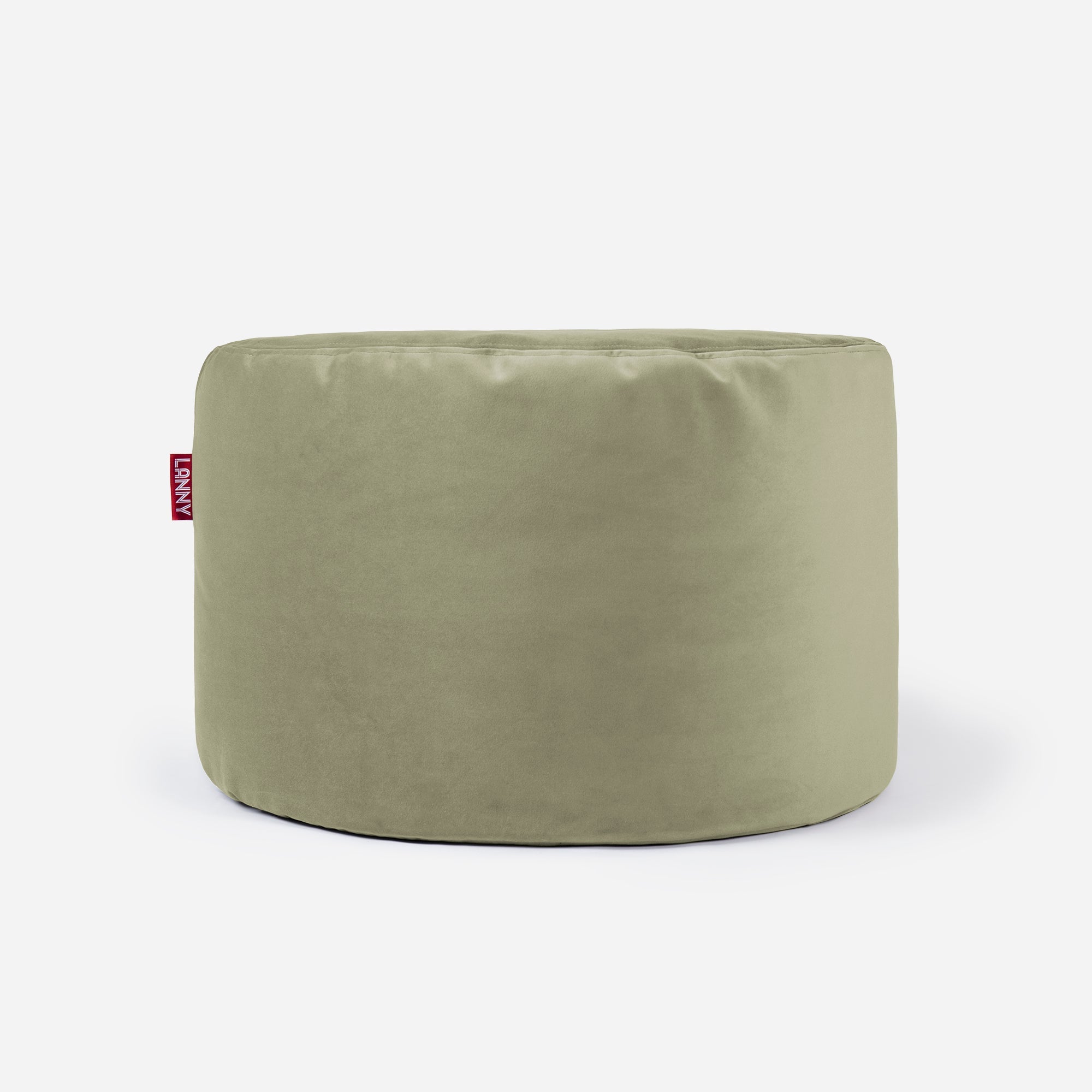 Medium Velvet Khaki Pouf - Lanny Beanbag - Ottomans
