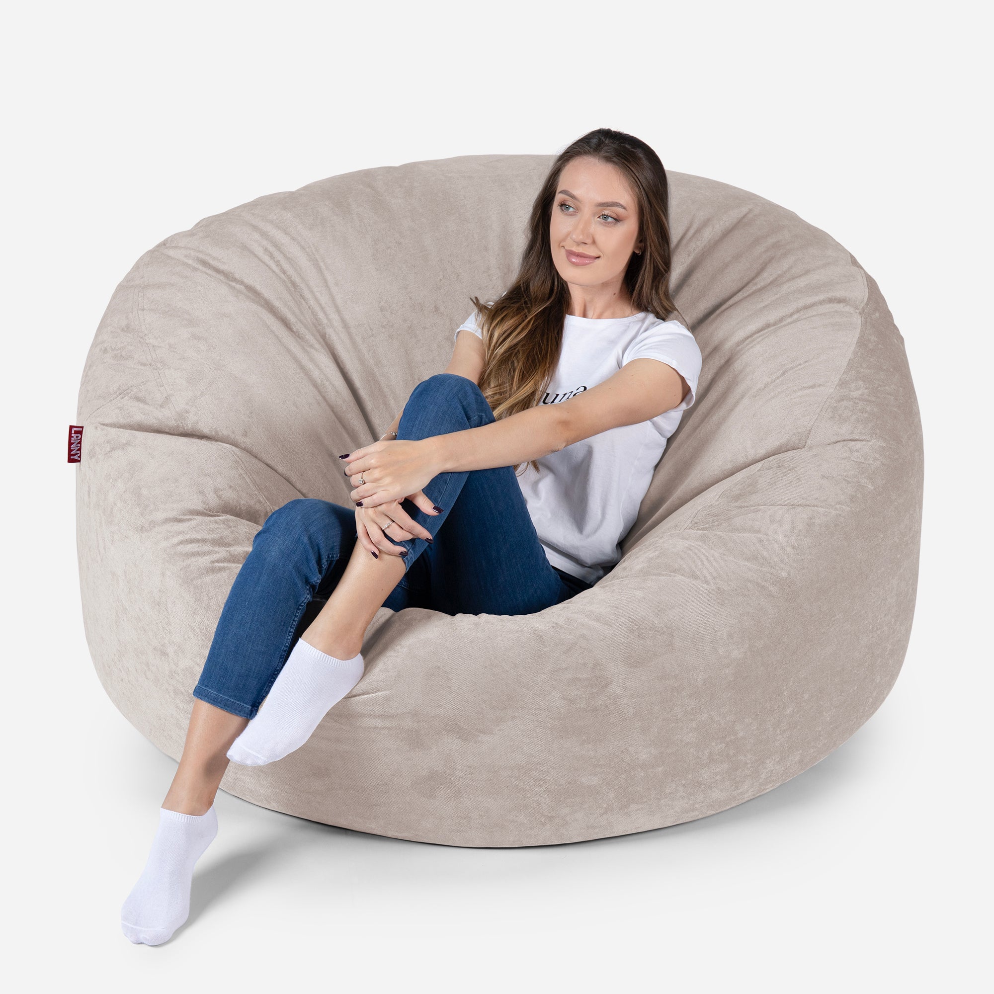 Original Large Aldo Beige Bean Bag - Lanny Beanbag - Bean Bag Chairs