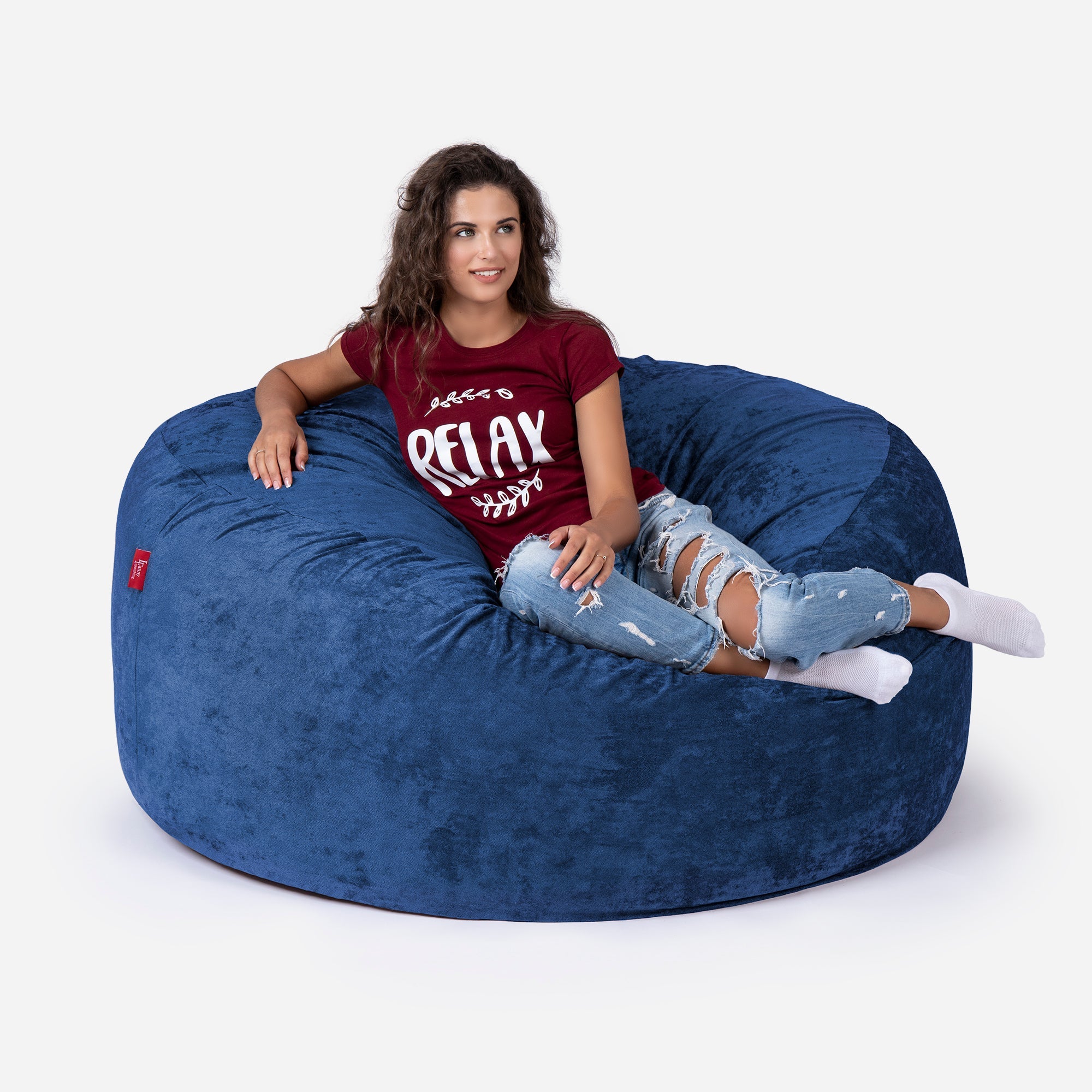 Original Large Aldo Blue Bean Bag - Lanny Beanbag - Bean Bag Chairs