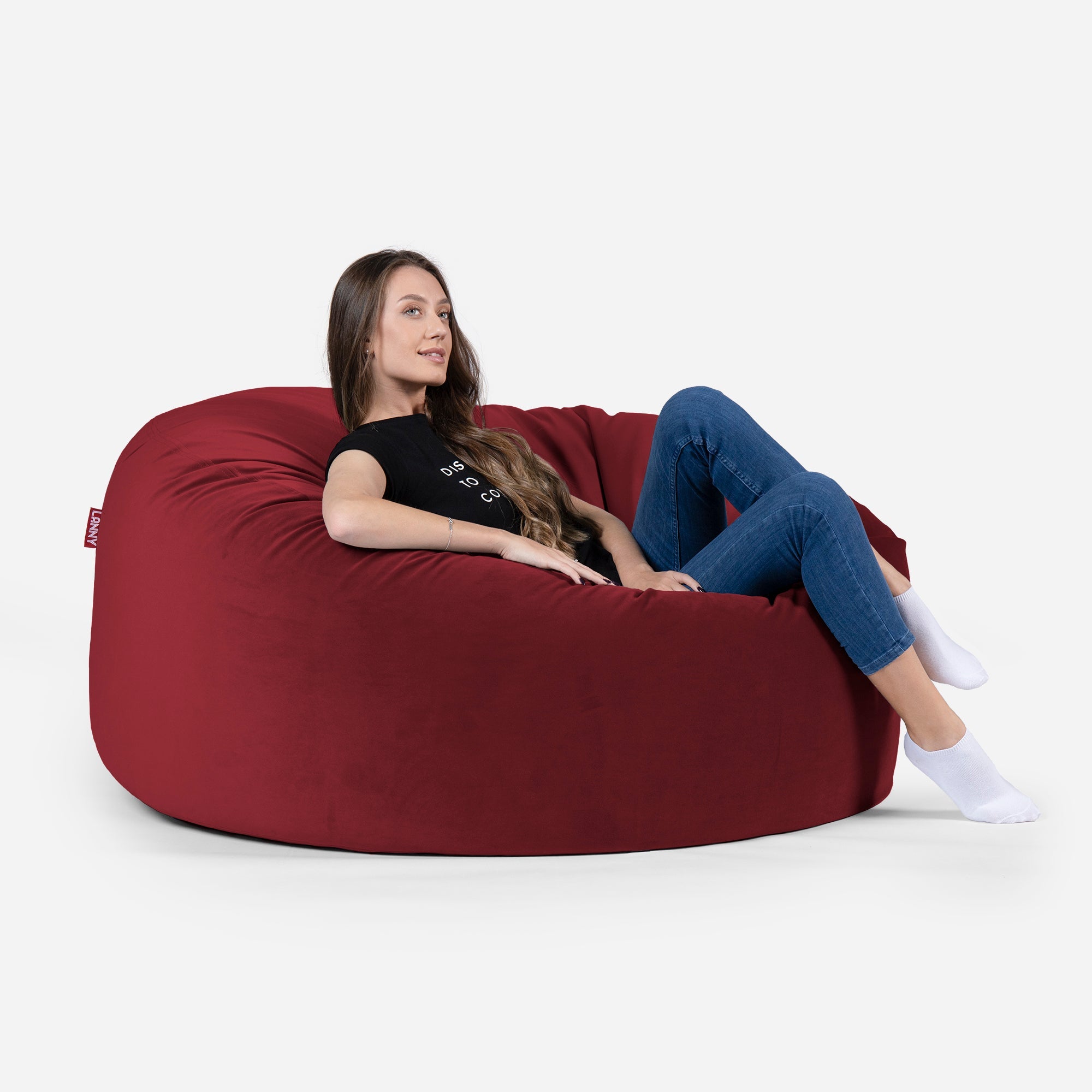 Original Large Velvet Red Bean bag - Lanny Beanbag - Bean Bag Chairs