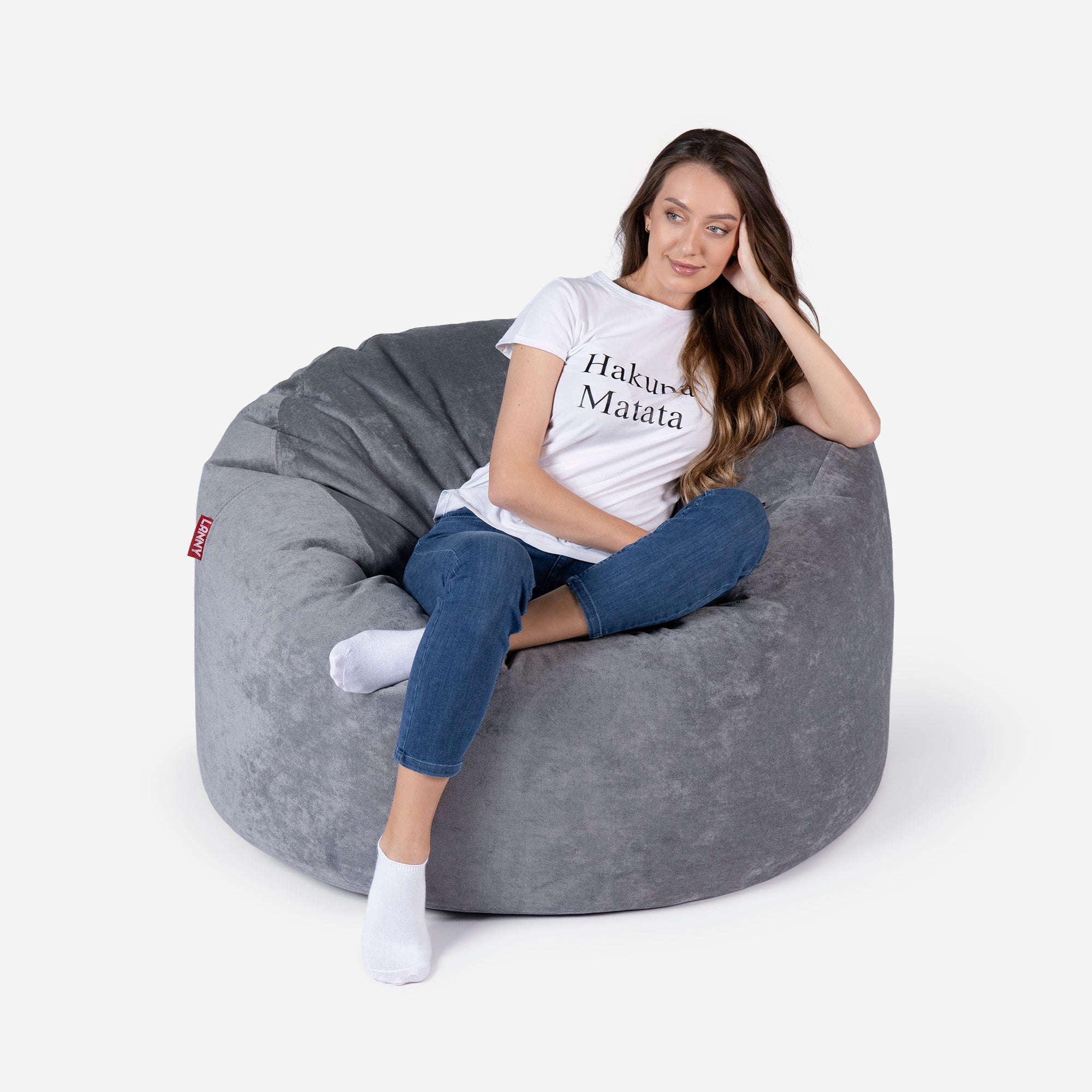 Original Medium Aldo Gray Bean Bag - Lanny Beanbag - Bean Bag Chairs