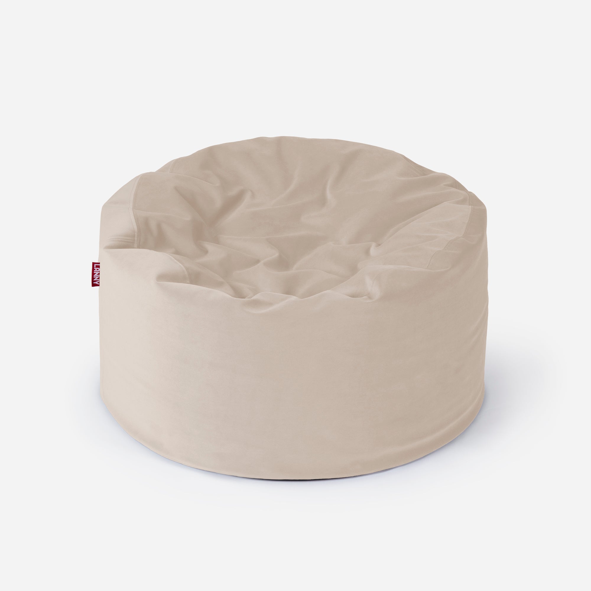 Original Medium Velvet Beige Bean Bag - Lanny Beanbag - Bean Bag Chairs