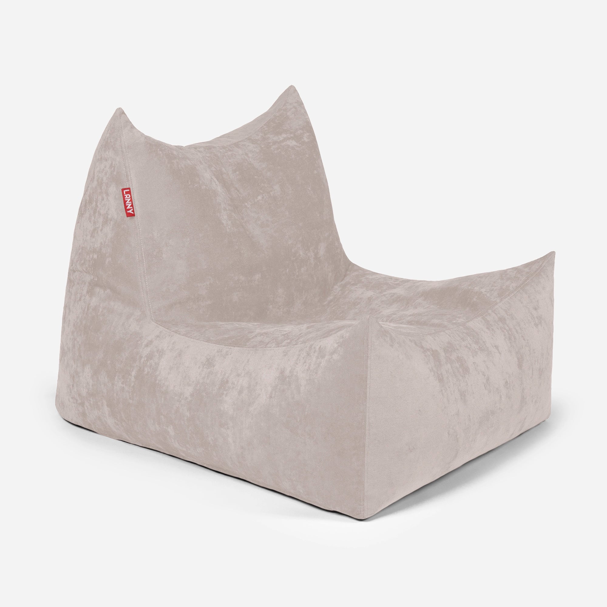 Quadro Aldo Beige Bean bag Chair & Footrest Set - Lanny Beanbag - Bean Bag Chairs