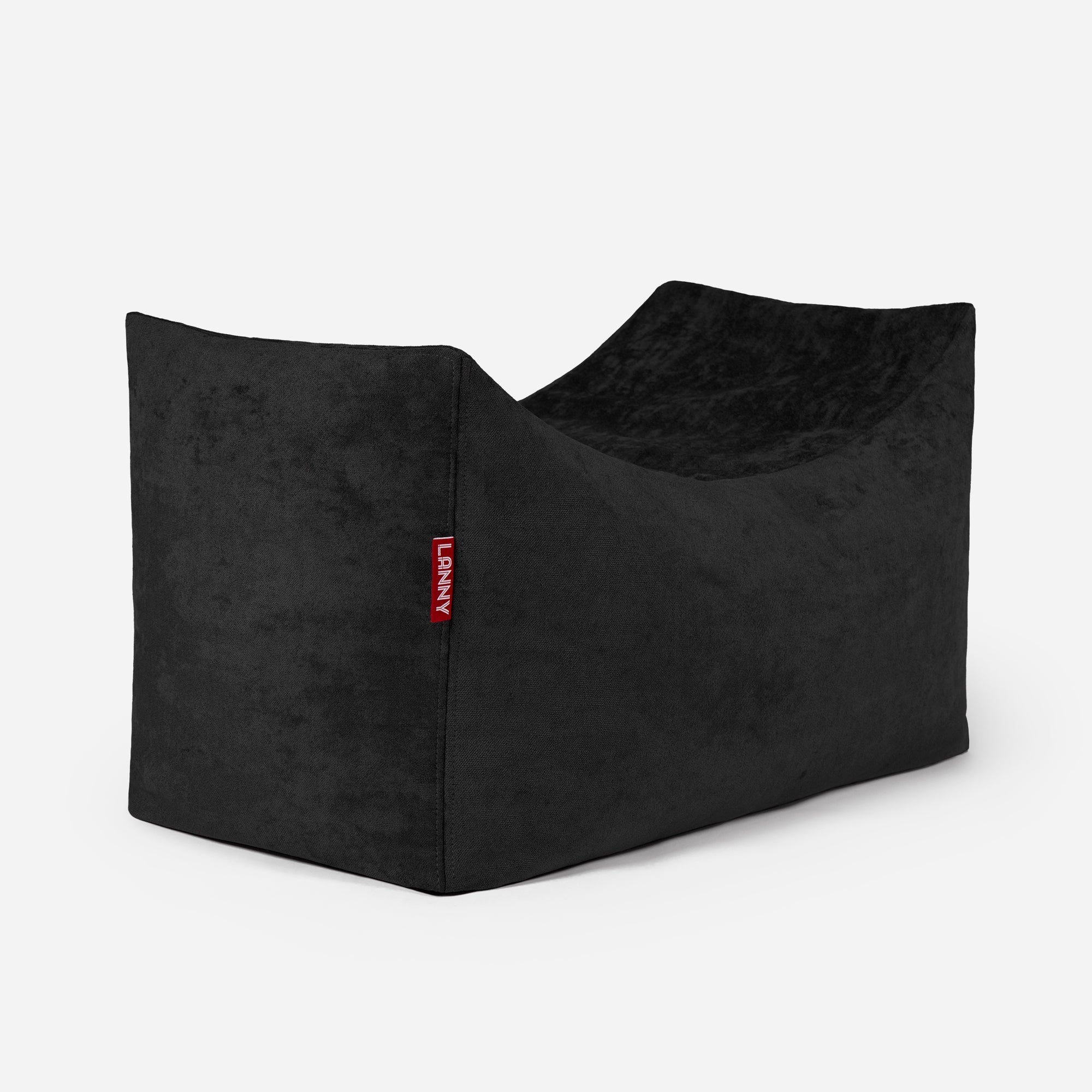 Quadro Aldo Black Bean bag Chair & Footrest Set - Lanny Beanbag - Bean Bag Chairs