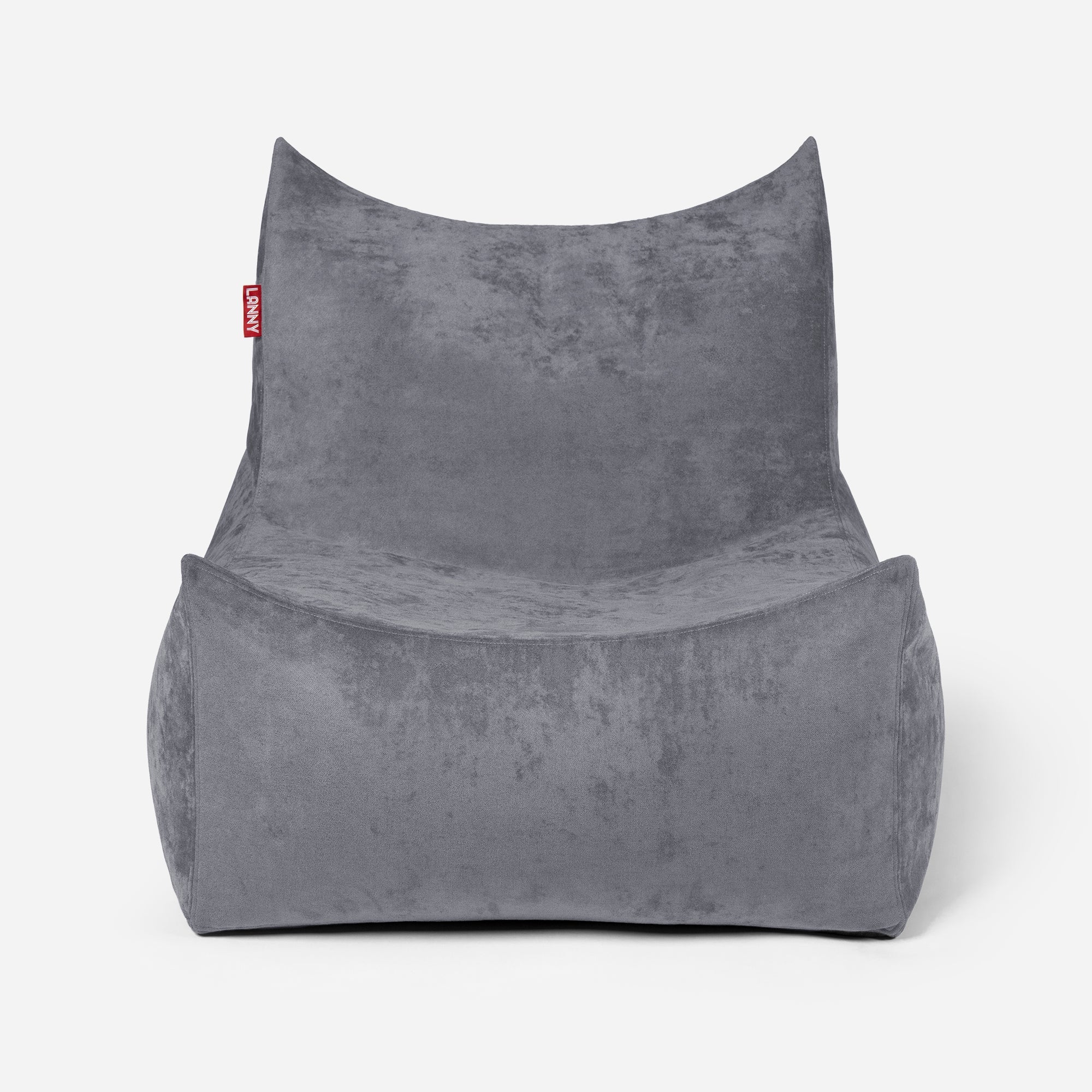 Quadro Aldo Gray Bean bag Chair & Footrest Set - Lanny Beanbag - Bean Bag Chairs