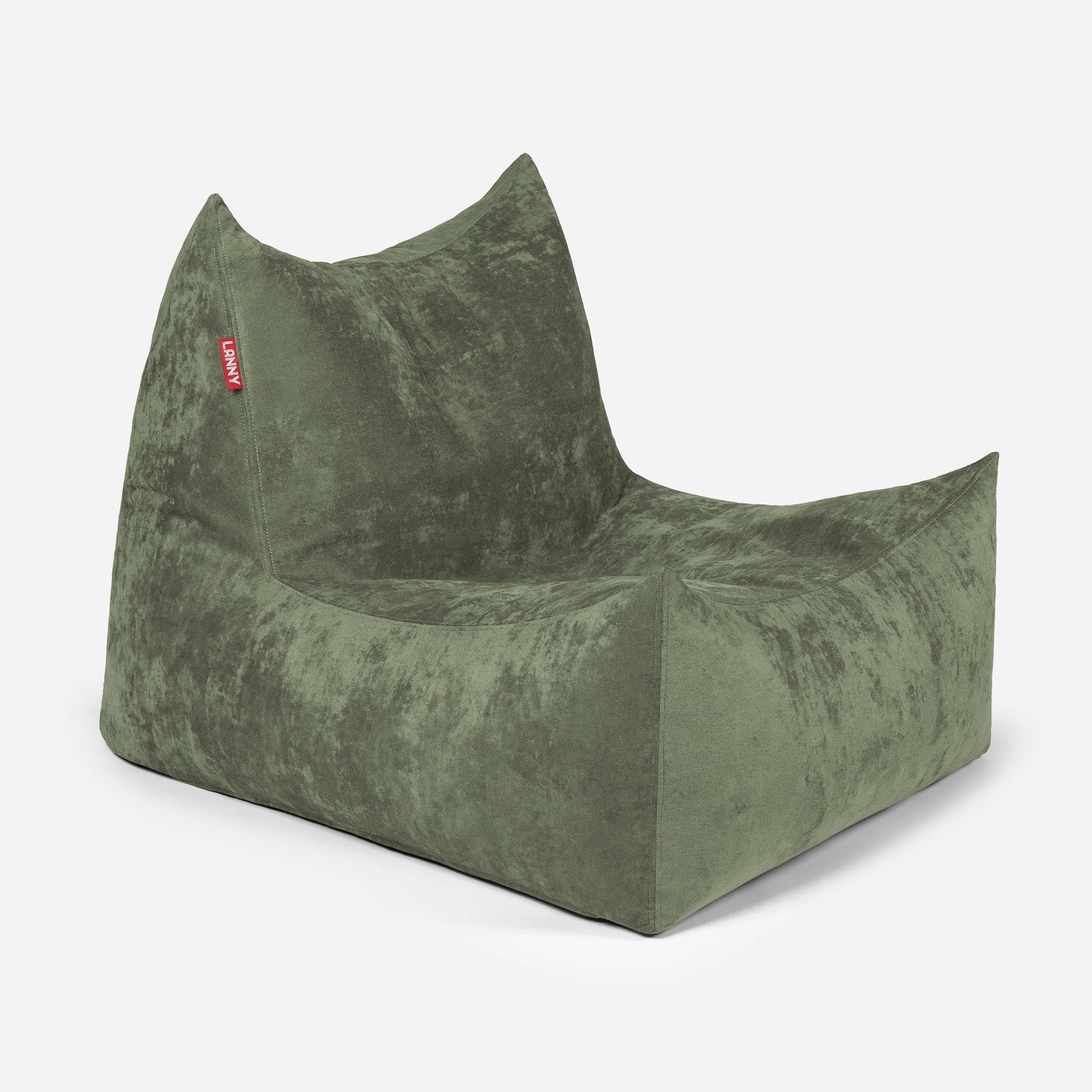 Quadro Aldo Khaki Bean bag Chair & Footrest Set - Lanny Beanbag - Bean Bag Chairs