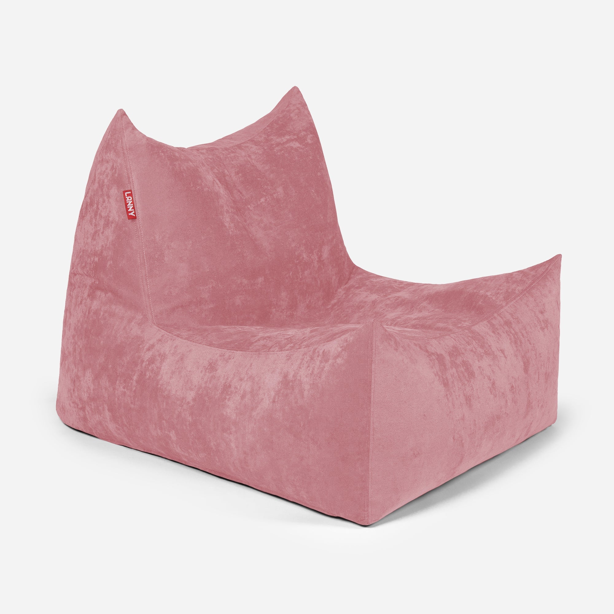 Quadro Aldo Pink Bean bag Chair & Footrest Set - Lanny Beanbag - Bean Bag Chairs