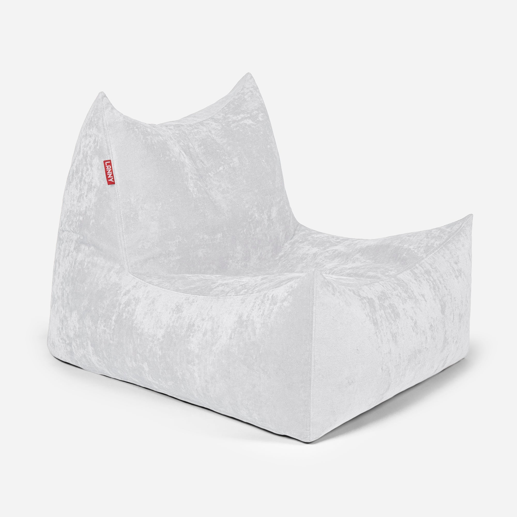 Quadro Aldo White Bean bag Chair & Footrest Set - Lanny Beanbag - Bean Bag Chairs