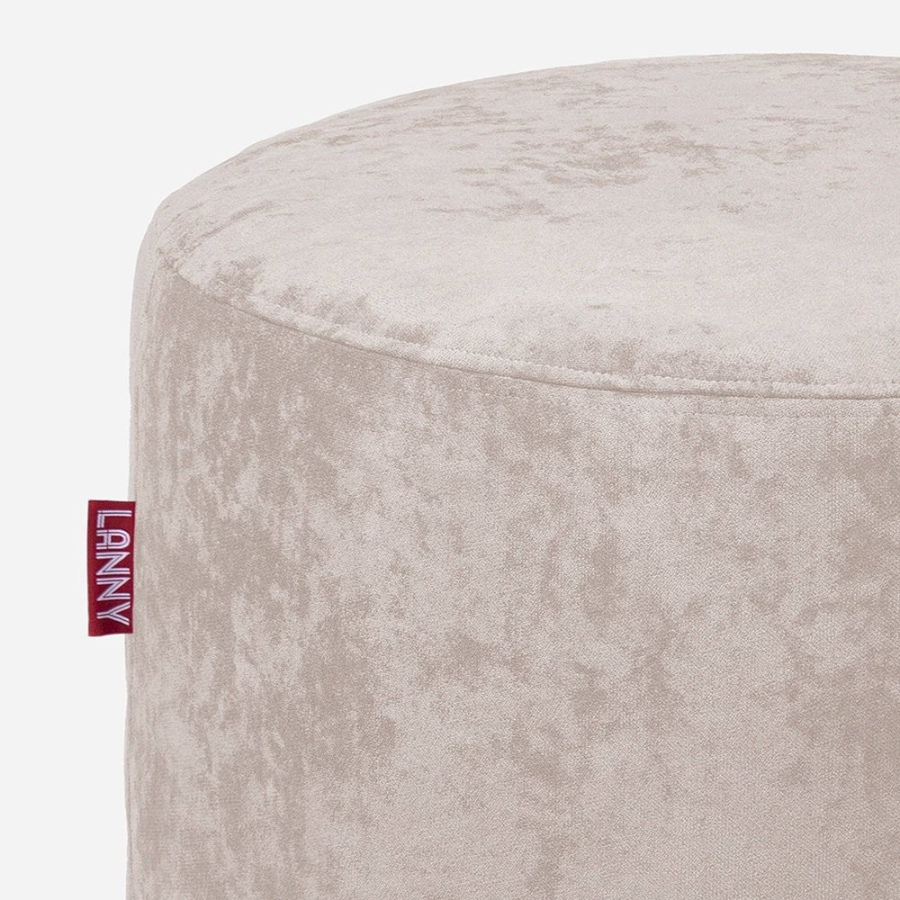 Short Aldo Beige Pouf - Lanny Beanbag - Ottomans