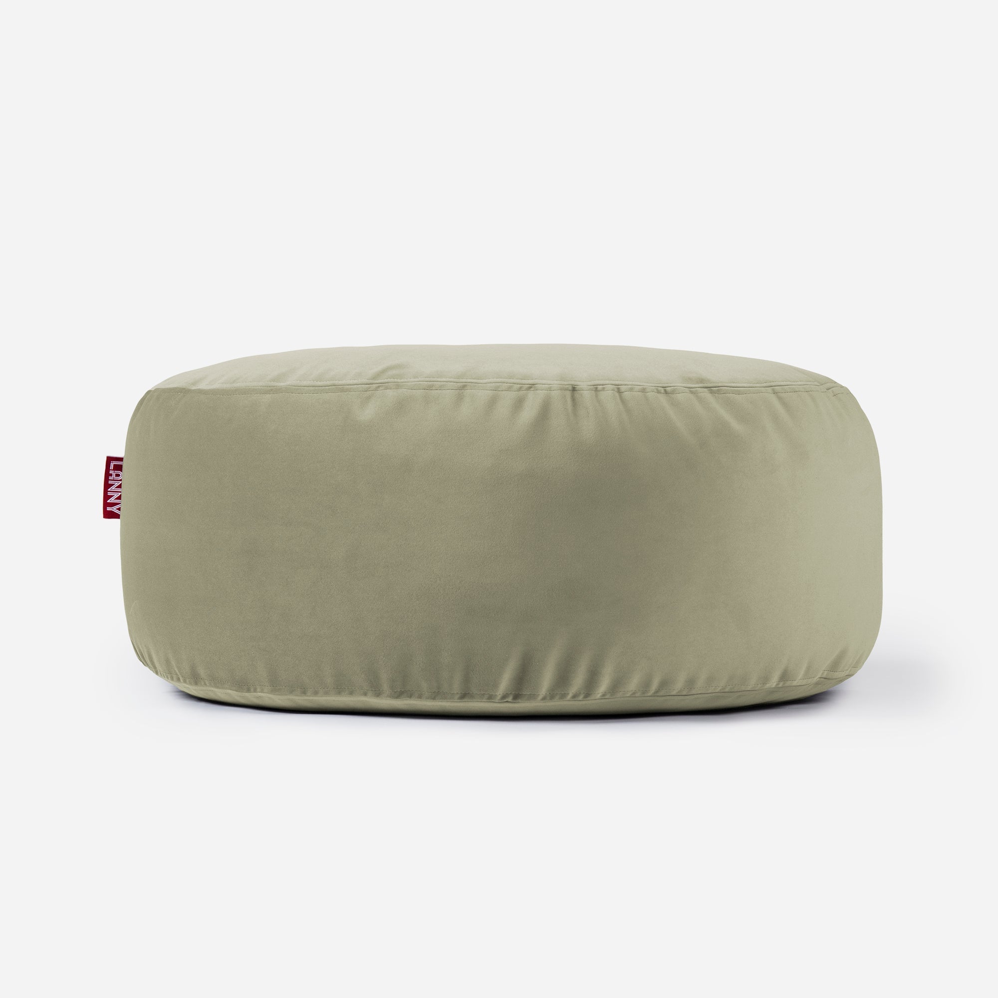 Short Velvet Khaki Pouf - Lanny Beanbag - Ottomans